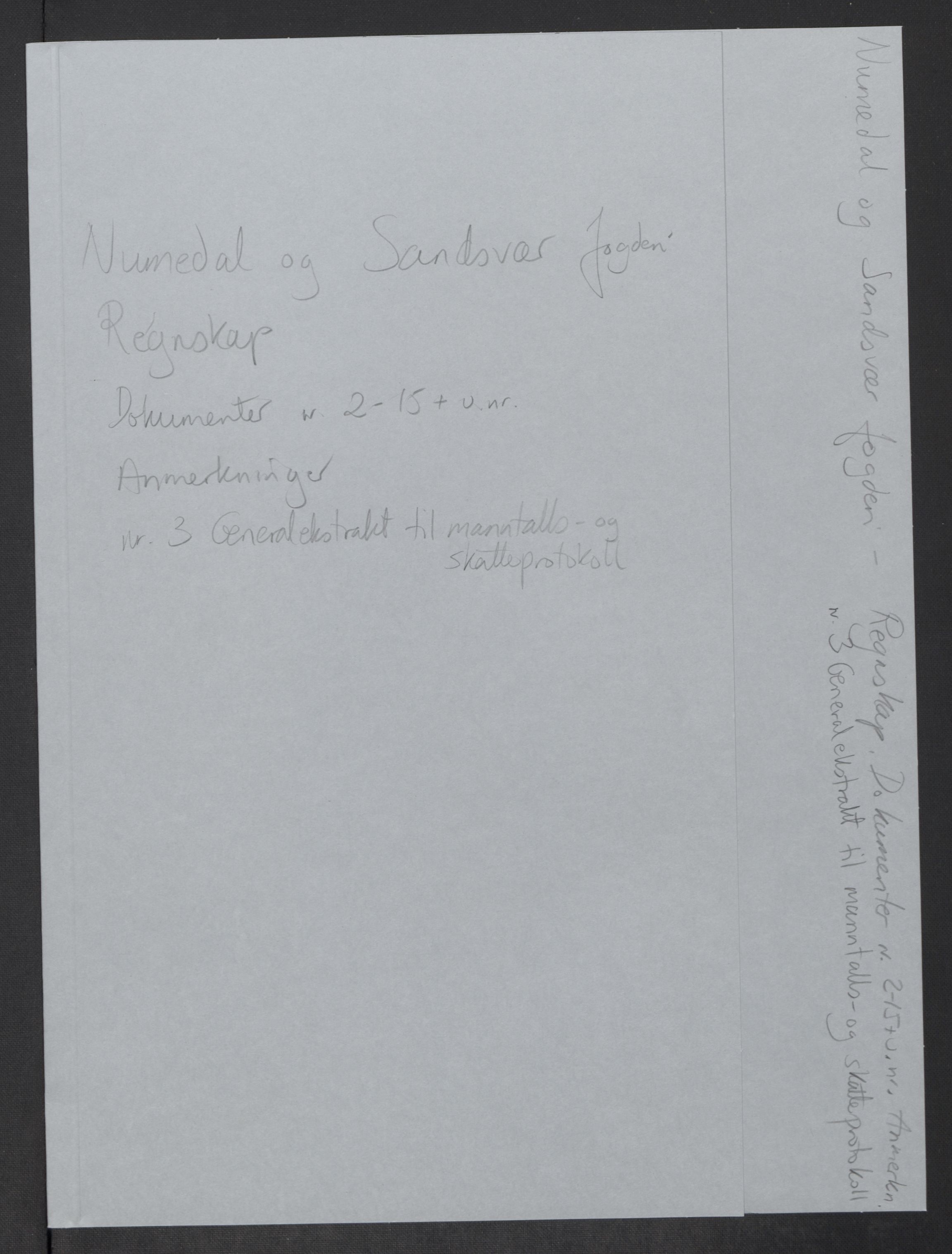 Rentekammeret inntil 1814, Reviderte regnskaper, Mindre regnskaper, AV/RA-EA-4068/Rf/Rfe/L0031: Nordmøre fogderi, Numedal og Sandsvær fogderi, 1789, s. 295