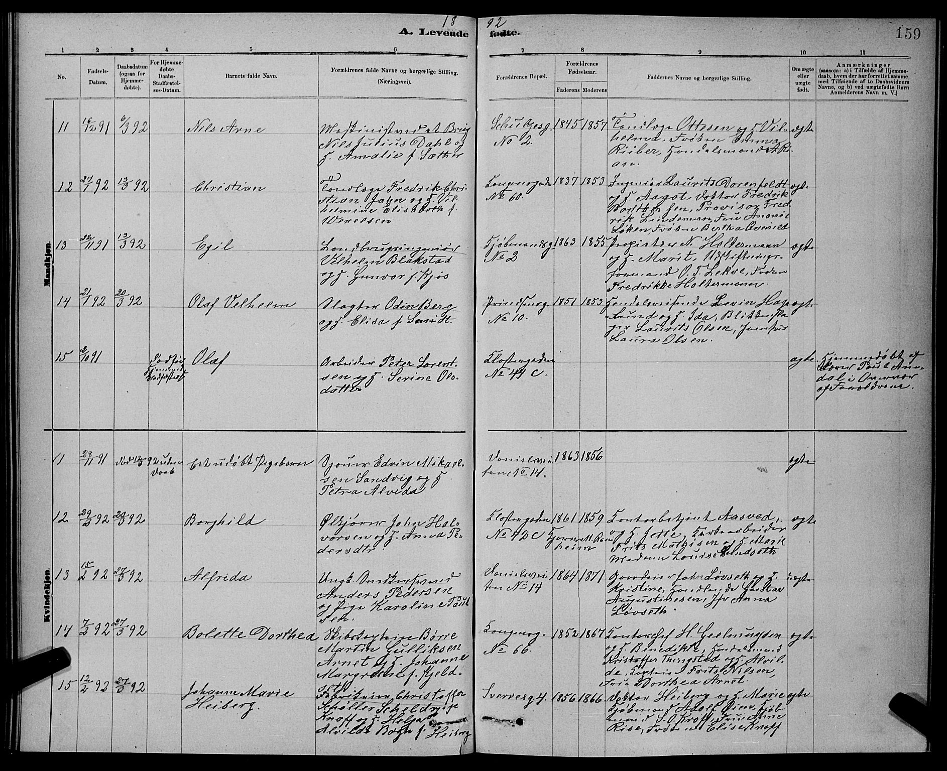Ministerialprotokoller, klokkerbøker og fødselsregistre - Sør-Trøndelag, SAT/A-1456/601/L0092: Klokkerbok nr. 601C10, 1884-1897, s. 159