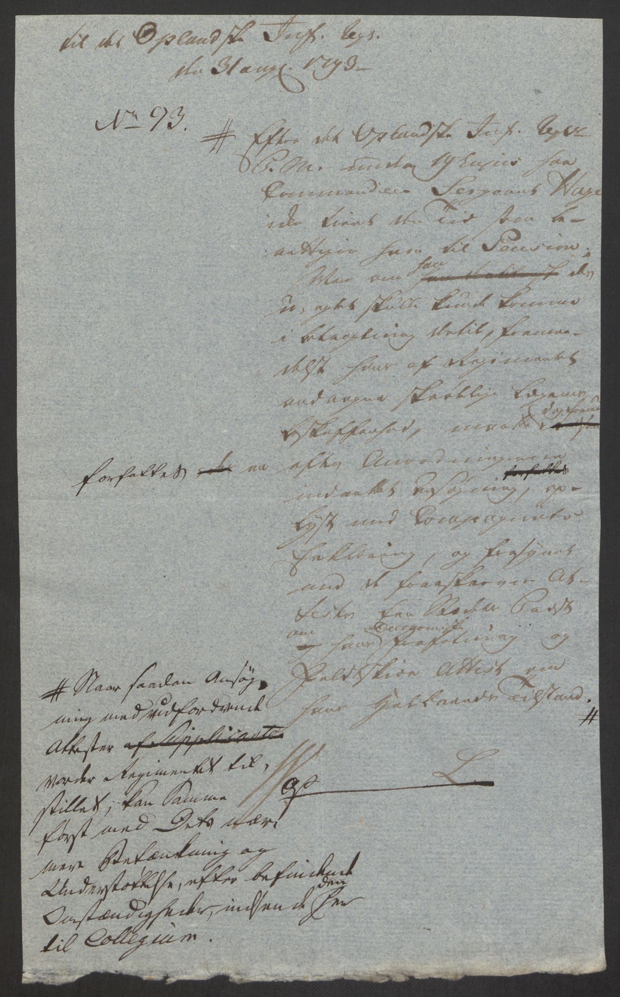 Forsvaret, Den norske kvesthuskasse/krigshospitalkasse, AV/RA-RAFA-1887/F/Fa/L0008: Konsepter, 1790-1793, s. 1181