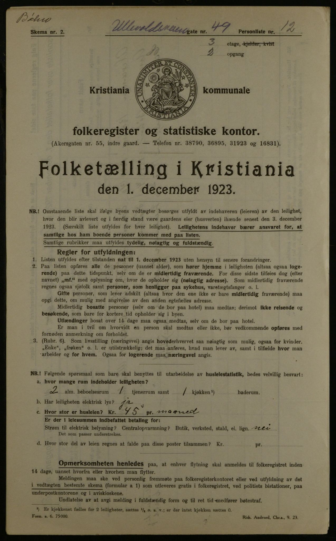 OBA, Kommunal folketelling 1.12.1923 for Kristiania, 1923, s. 131792