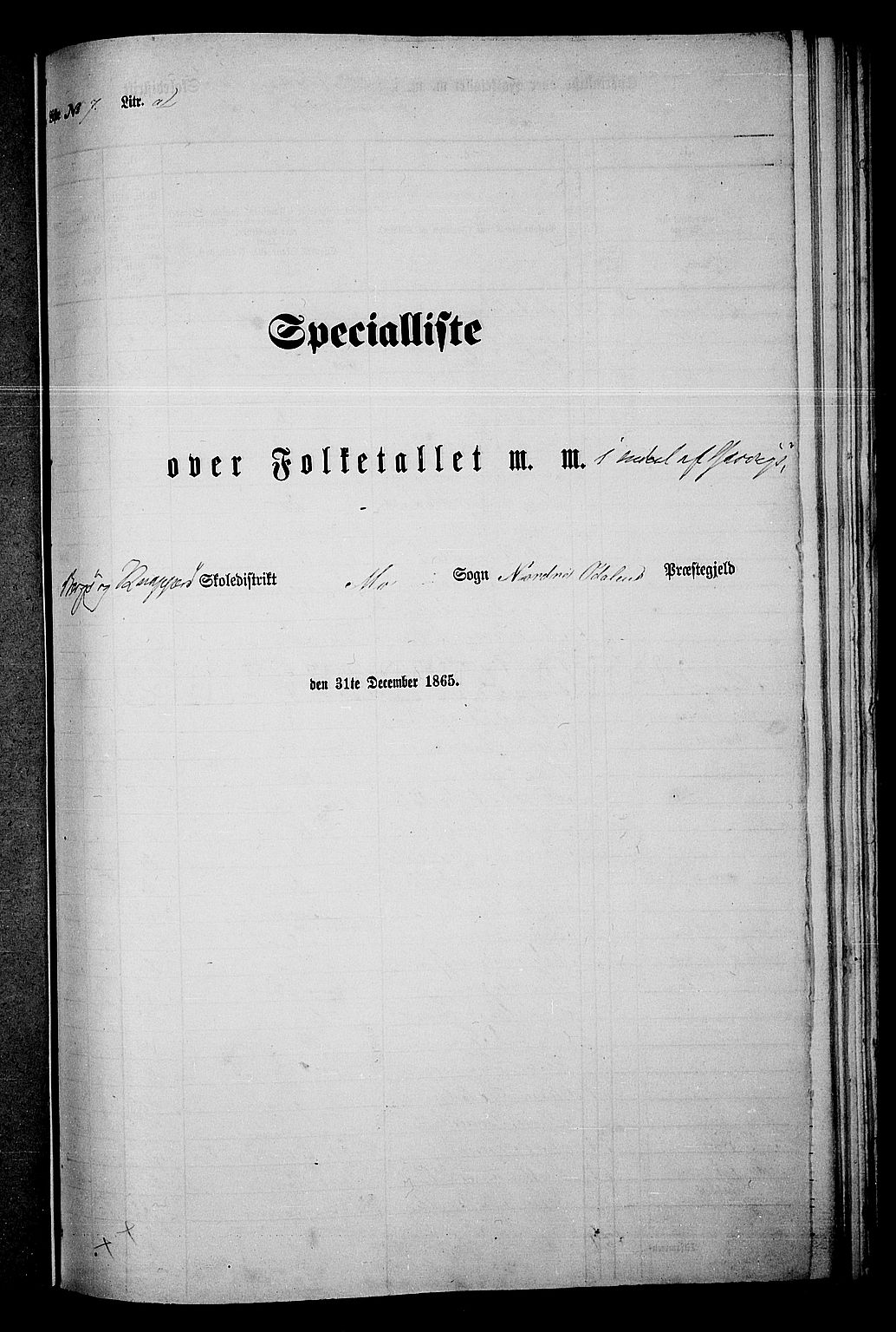 RA, Folketelling 1865 for 0418P Nord-Odal prestegjeld, 1865, s. 129