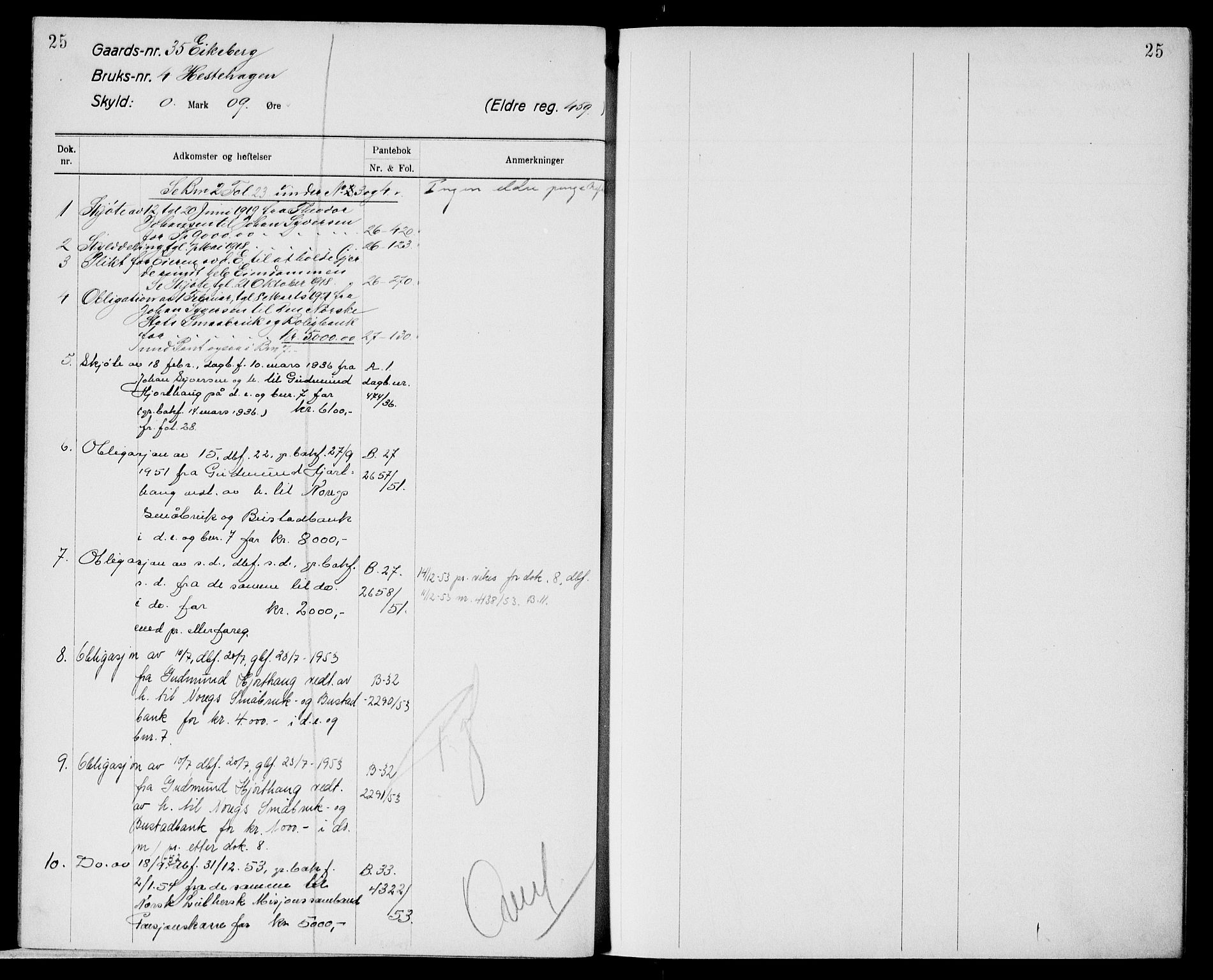 Moss sorenskriveri, SAO/A-10168: Panteregister nr. X 2, 1733-1961, s. 25