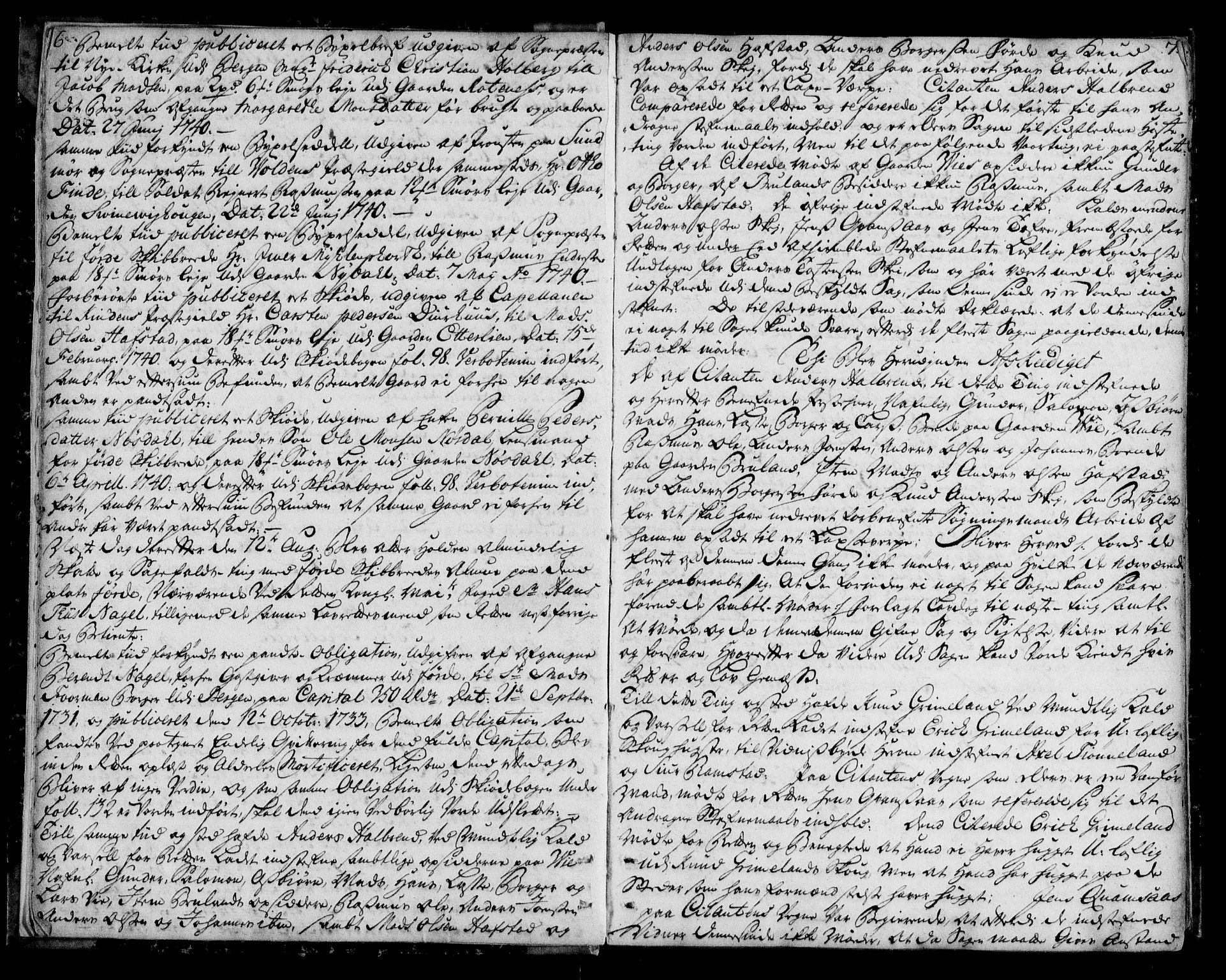 Sunnfjord tingrett, AV/SAB-A-3201/1/F/Fa/Faa/L0012: Tingbok  - gardar under Lenets gods, 1740-1745, s. 6-7