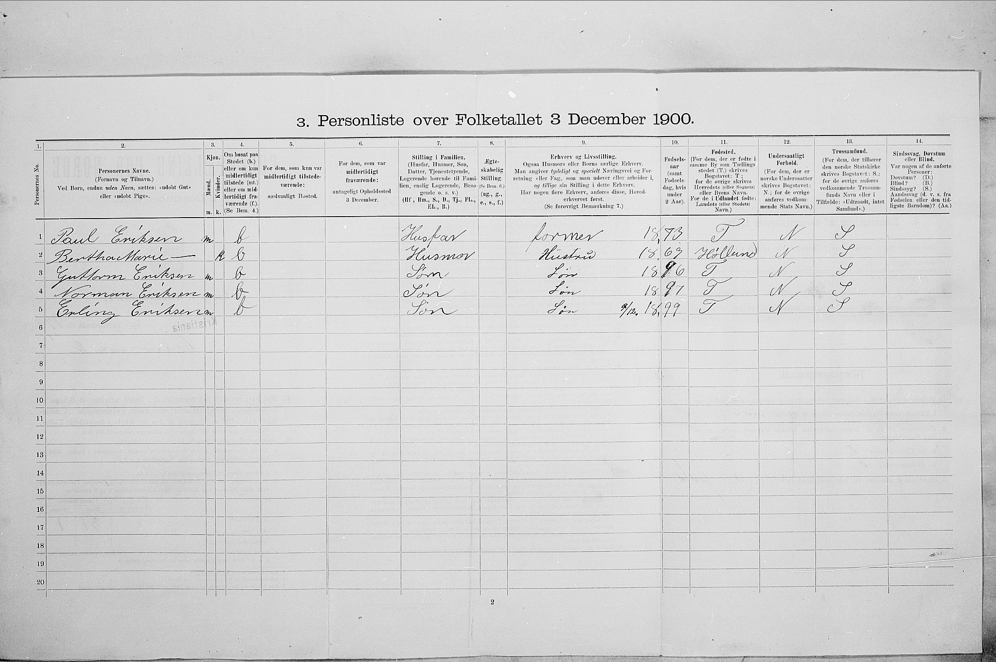 SAO, Folketelling 1900 for 0301 Kristiania kjøpstad, 1900, s. 68533