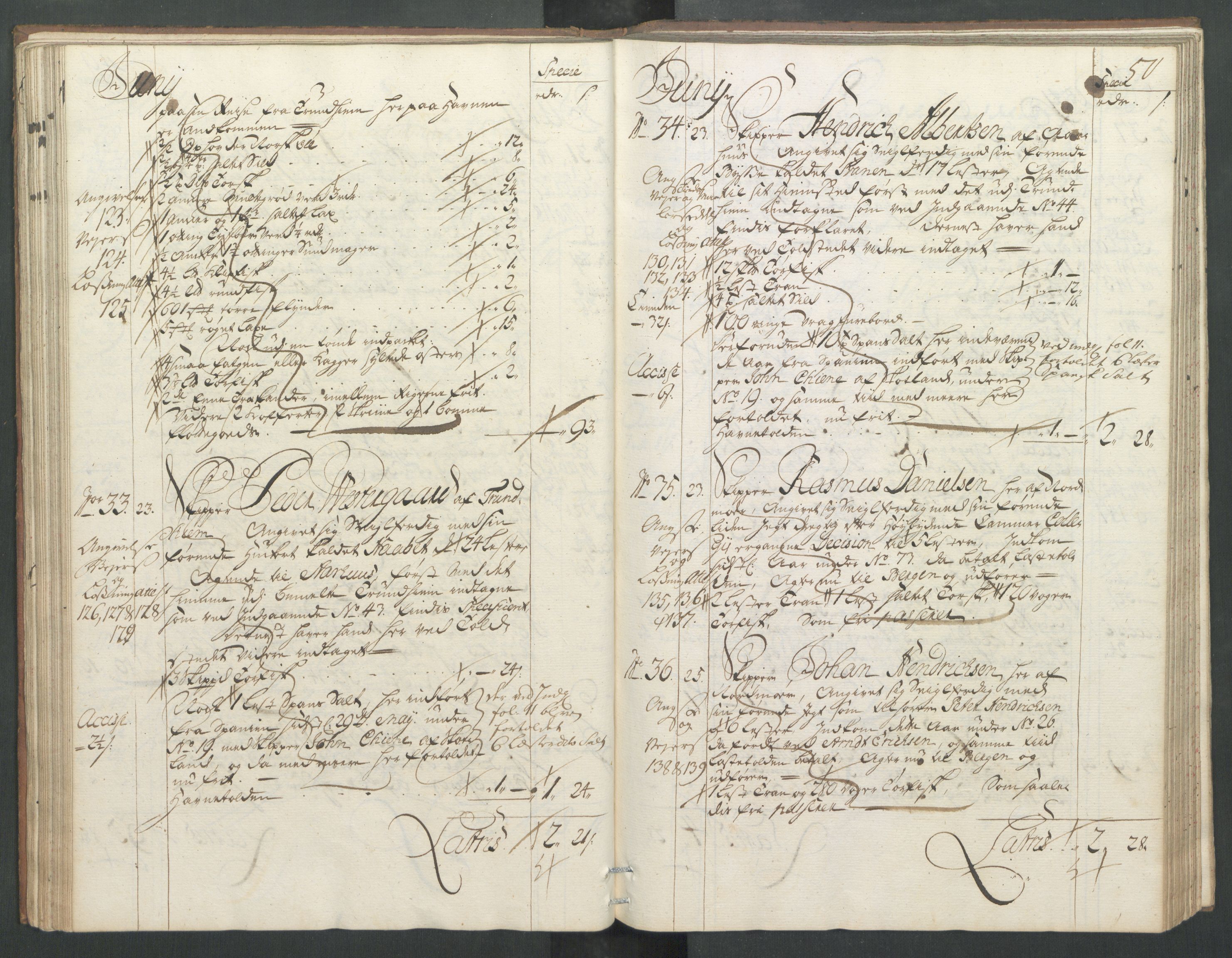 Generaltollkammeret, tollregnskaper, RA/EA-5490/R32/L0004/0001: Tollregnskaper Kristiansund / Hovedtollbok, 1731, s. 49b-50a