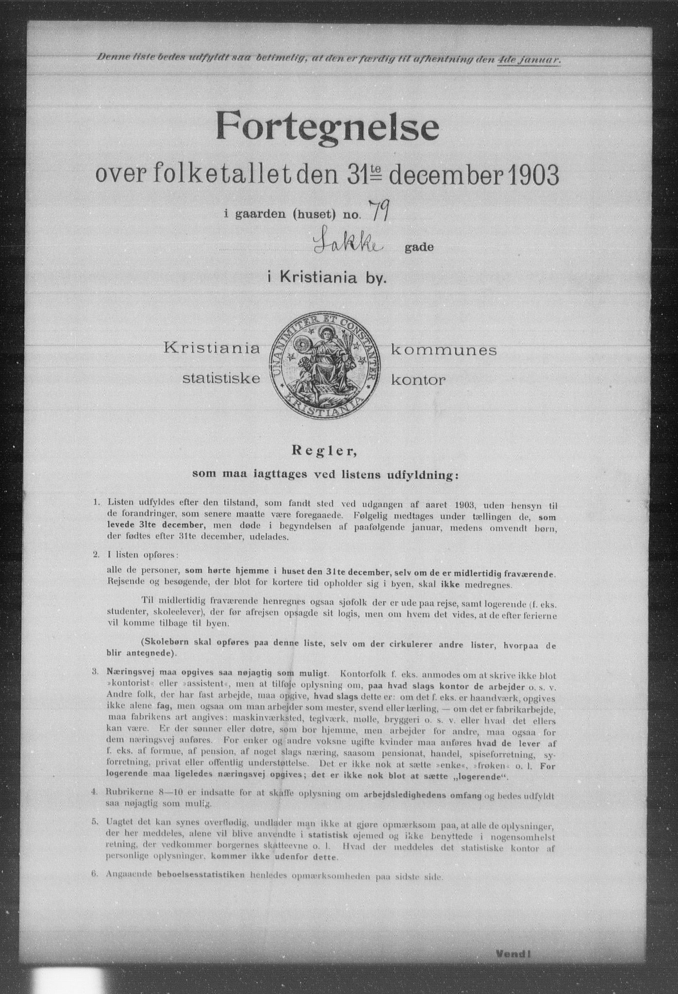 OBA, Kommunal folketelling 31.12.1903 for Kristiania kjøpstad, 1903, s. 11043