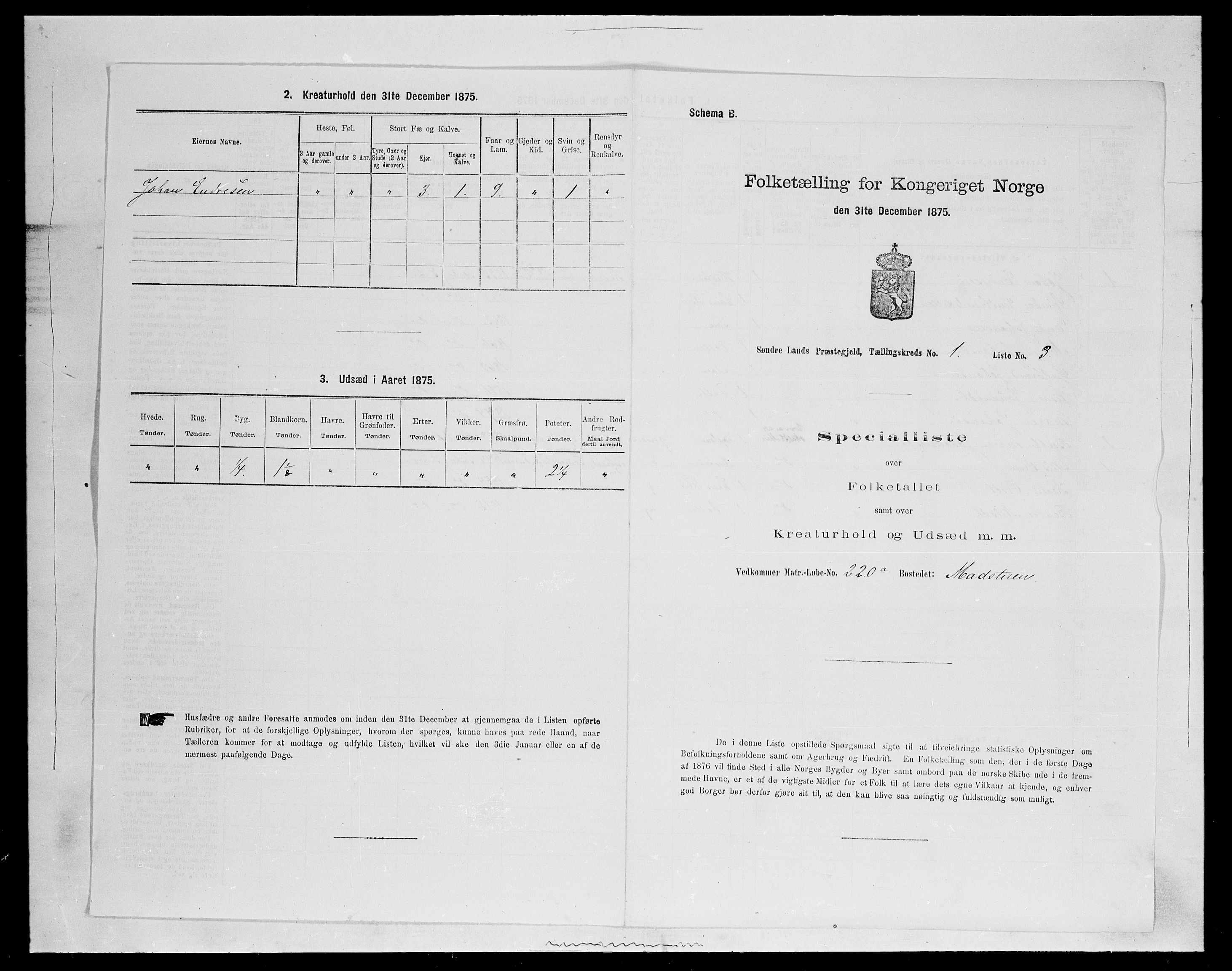 SAH, Folketelling 1875 for 0536P Søndre Land prestegjeld, 1875, s. 90