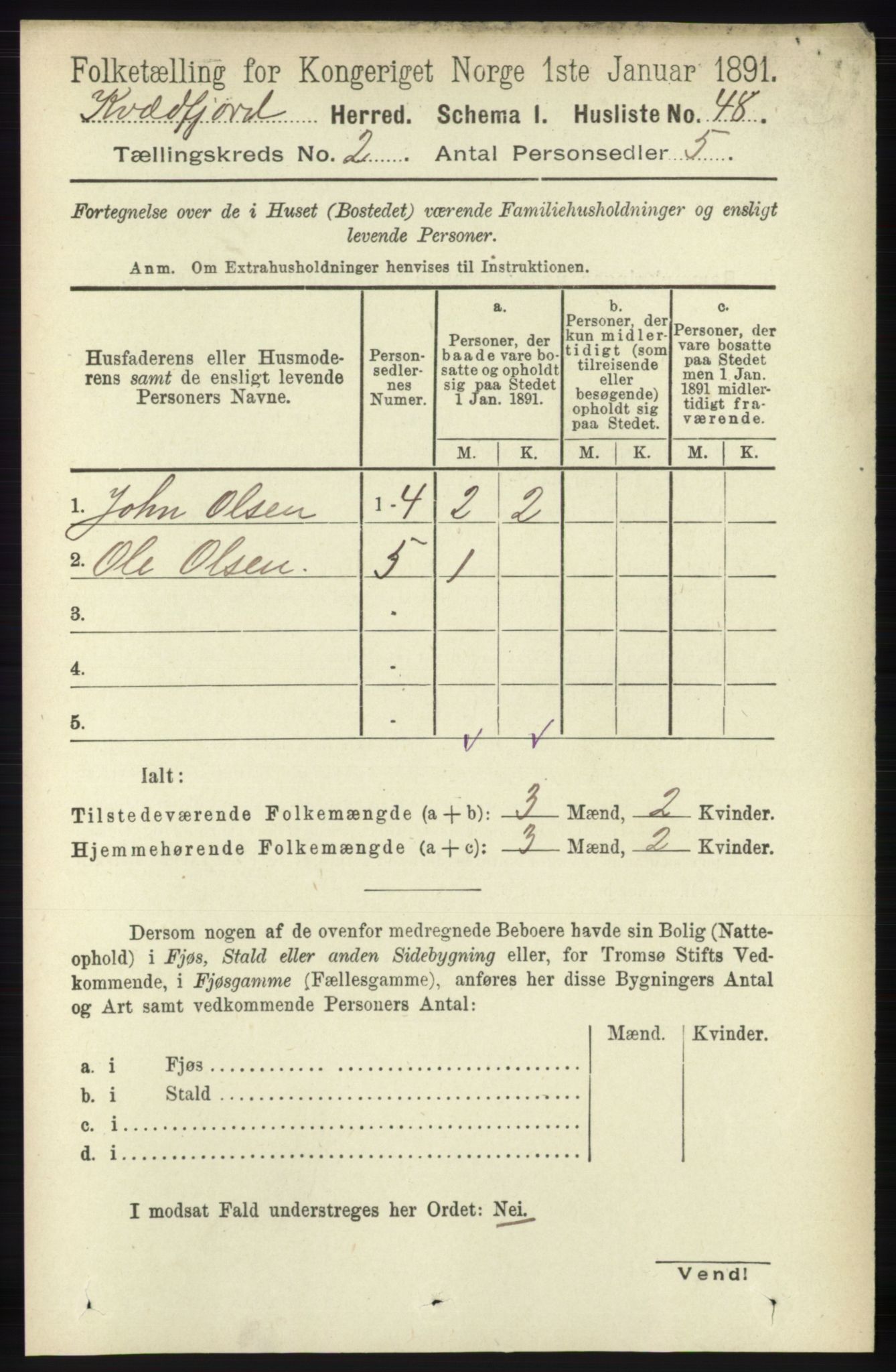 RA, Folketelling 1891 for 1911 Kvæfjord herred, 1891, s. 675