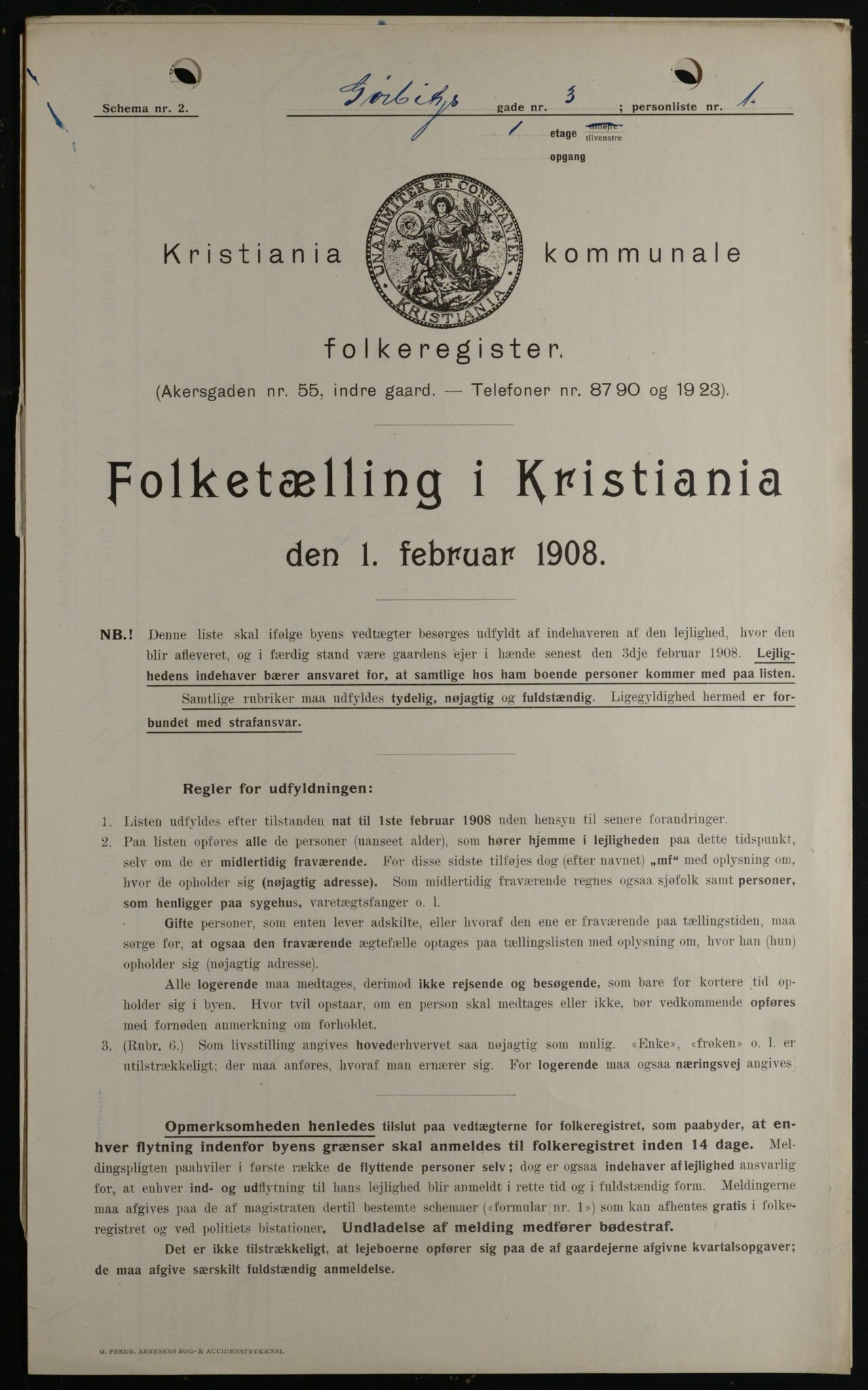 OBA, Kommunal folketelling 1.2.1908 for Kristiania kjøpstad, 1908, s. 29520