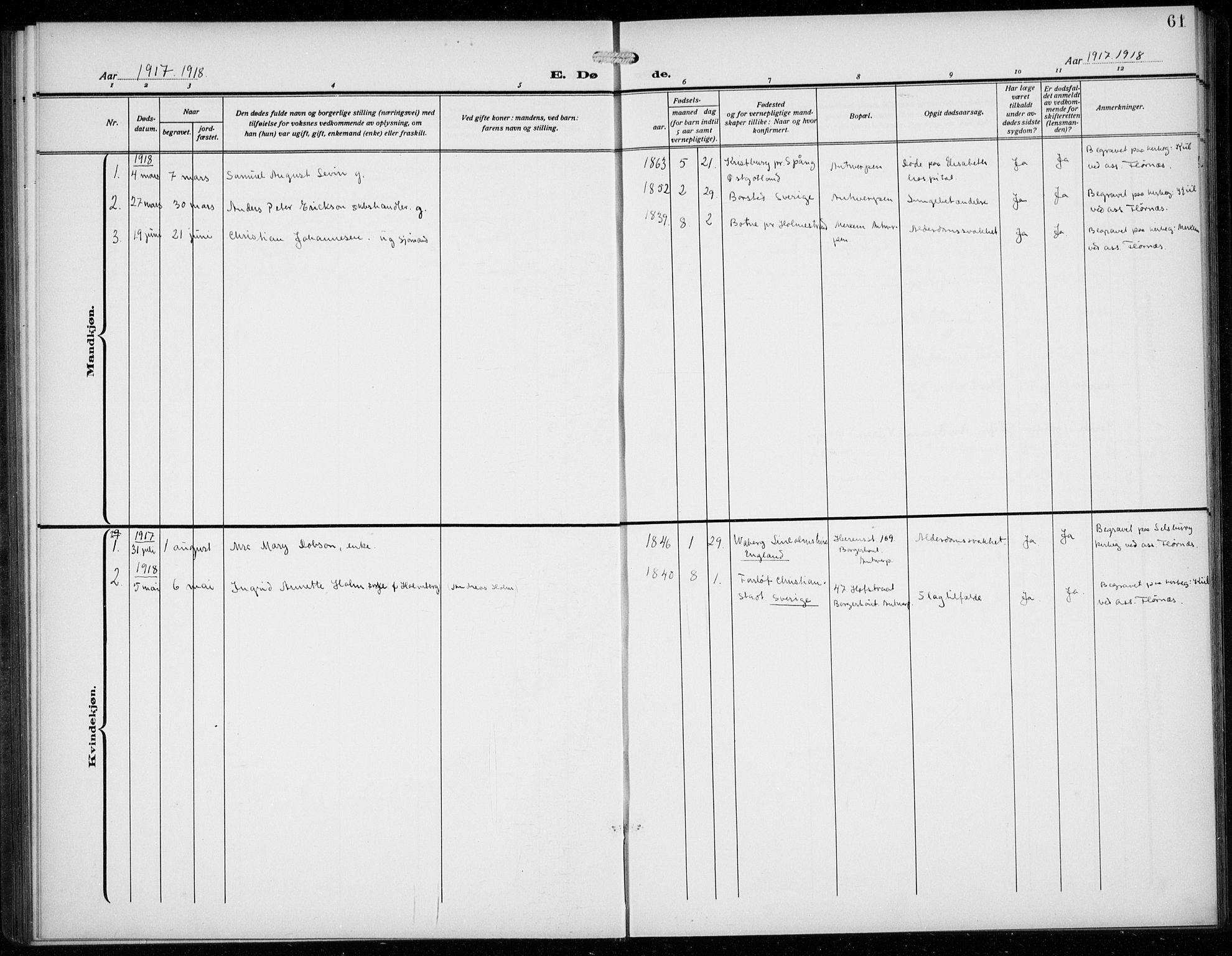 Den norske sjømannsmisjon i utlandet/Antwerpen, AV/SAB-SAB/PA-0105/H/Ha/L0003: Ministerialbok nr. A 3, 1914-1930, s. 61