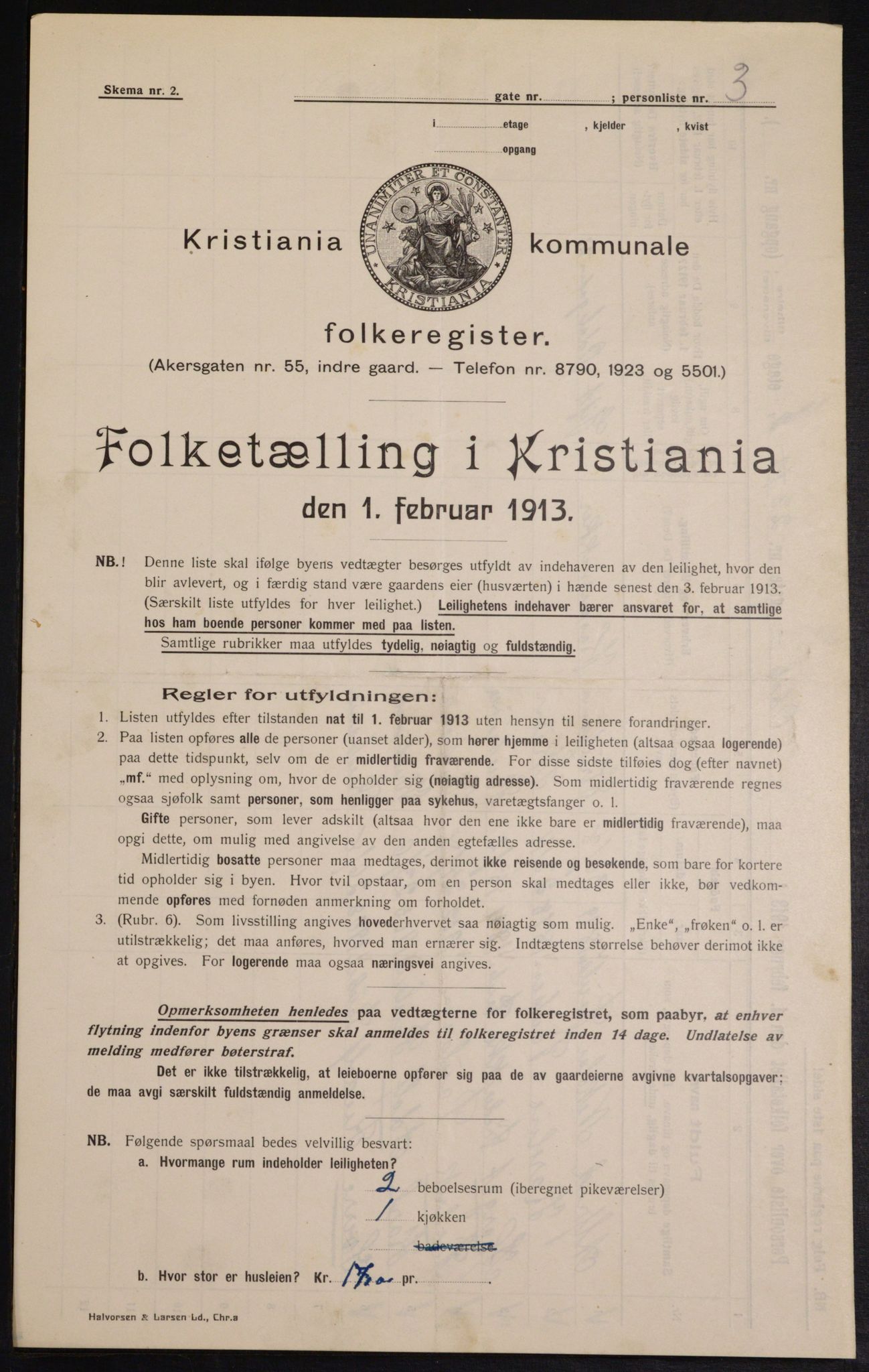 OBA, Kommunal folketelling 1.2.1913 for Kristiania, 1913, s. 74557