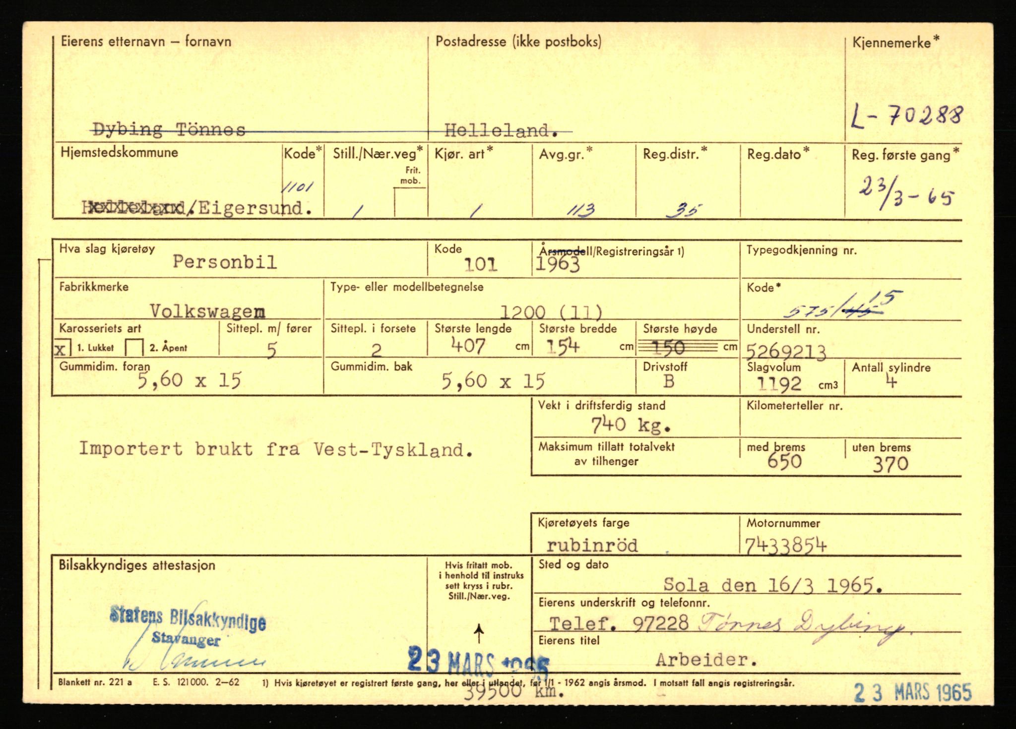 Stavanger trafikkstasjon, AV/SAST-A-101942/0/F/L0066: L-68000 - L-71599, 1930-1971, s. 1327