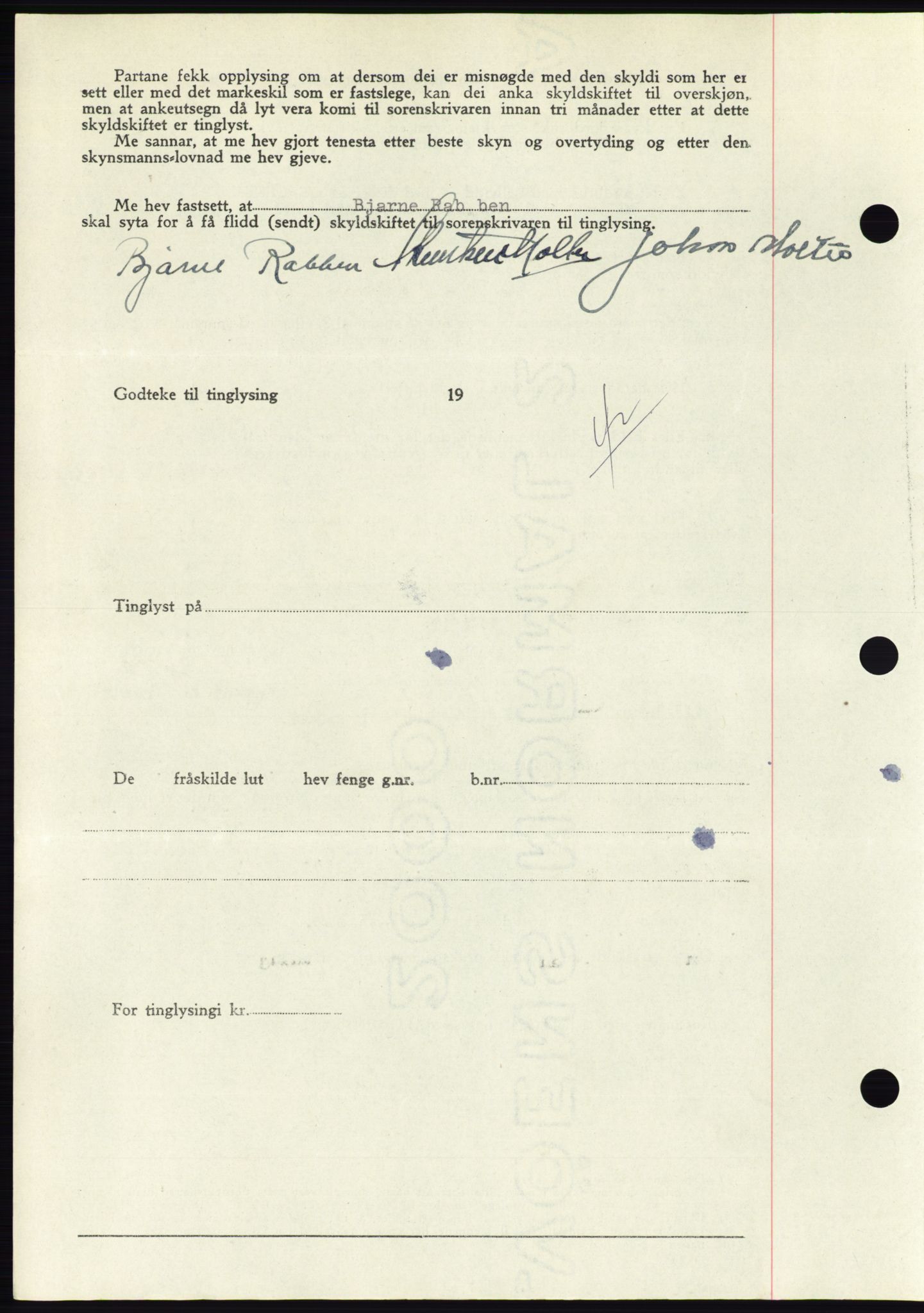 Søre Sunnmøre sorenskriveri, AV/SAT-A-4122/1/2/2C/L0081: Pantebok nr. 7A, 1947-1948, Dagboknr: 1193/1947