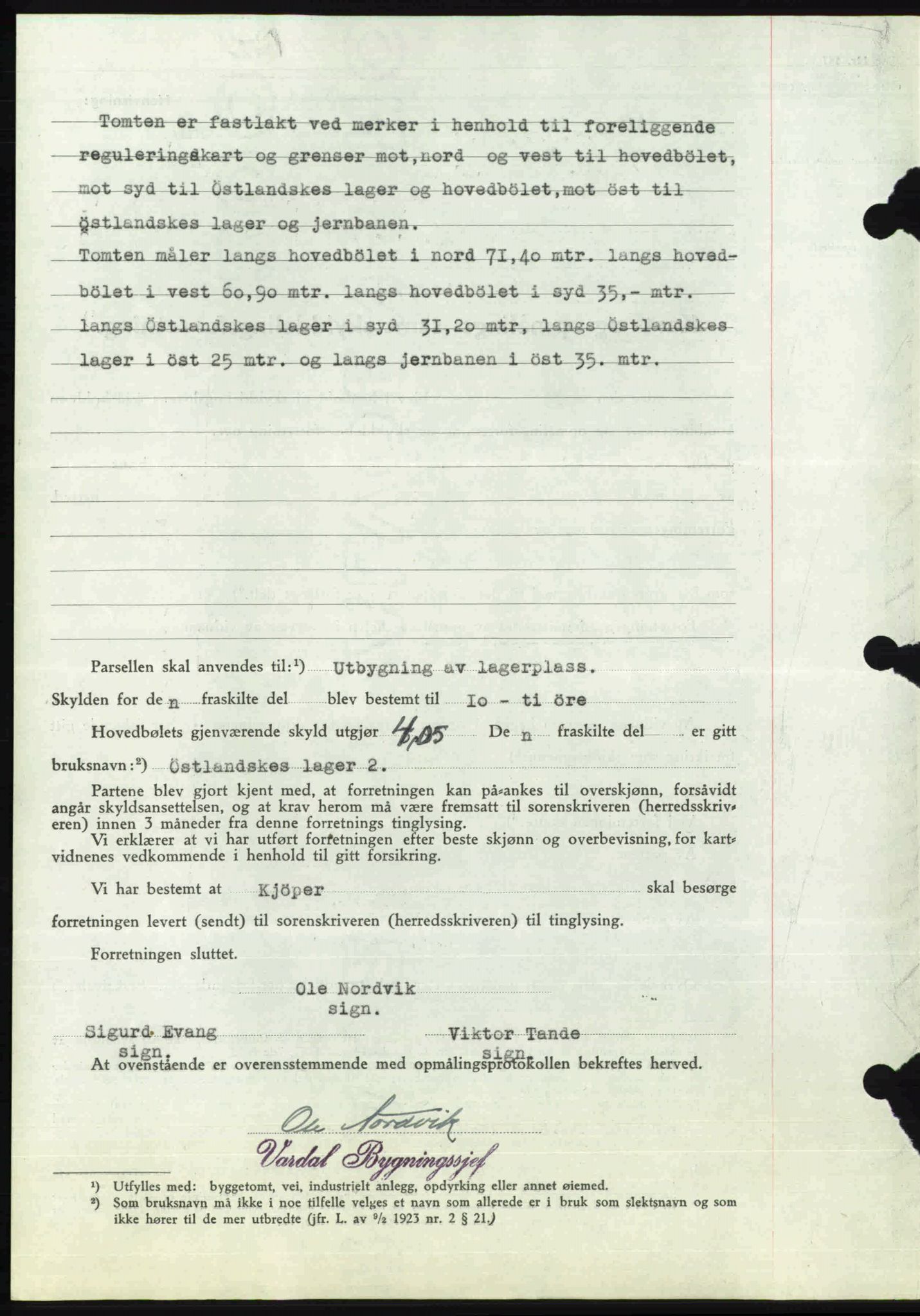 Toten tingrett, AV/SAH-TING-006/H/Hb/Hbc/L0007: Pantebok nr. Hbc-07, 1939-1940, Dagboknr: 567/1940