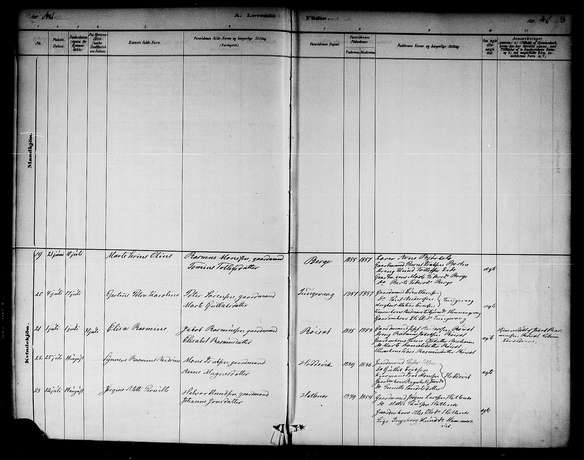 Selje sokneprestembete, AV/SAB-A-99938/H/Ha/Haa/Haab: Ministerialbok nr. B 1, 1881-1890, s. 9