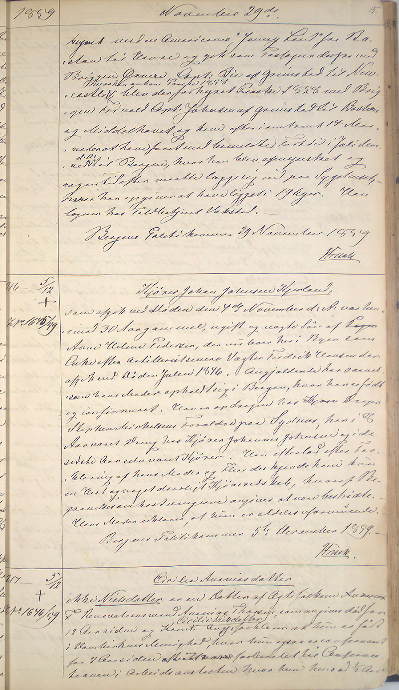 Bergen politikammer / politidistrikt, AV/SAB-A-60401/I/Ic, 1859-1863