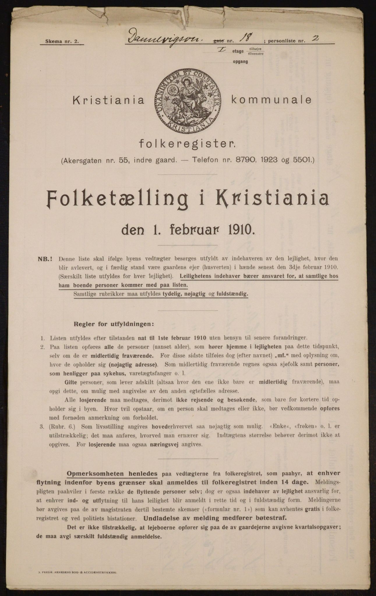 OBA, Kommunal folketelling 1.2.1910 for Kristiania, 1910, s. 14693