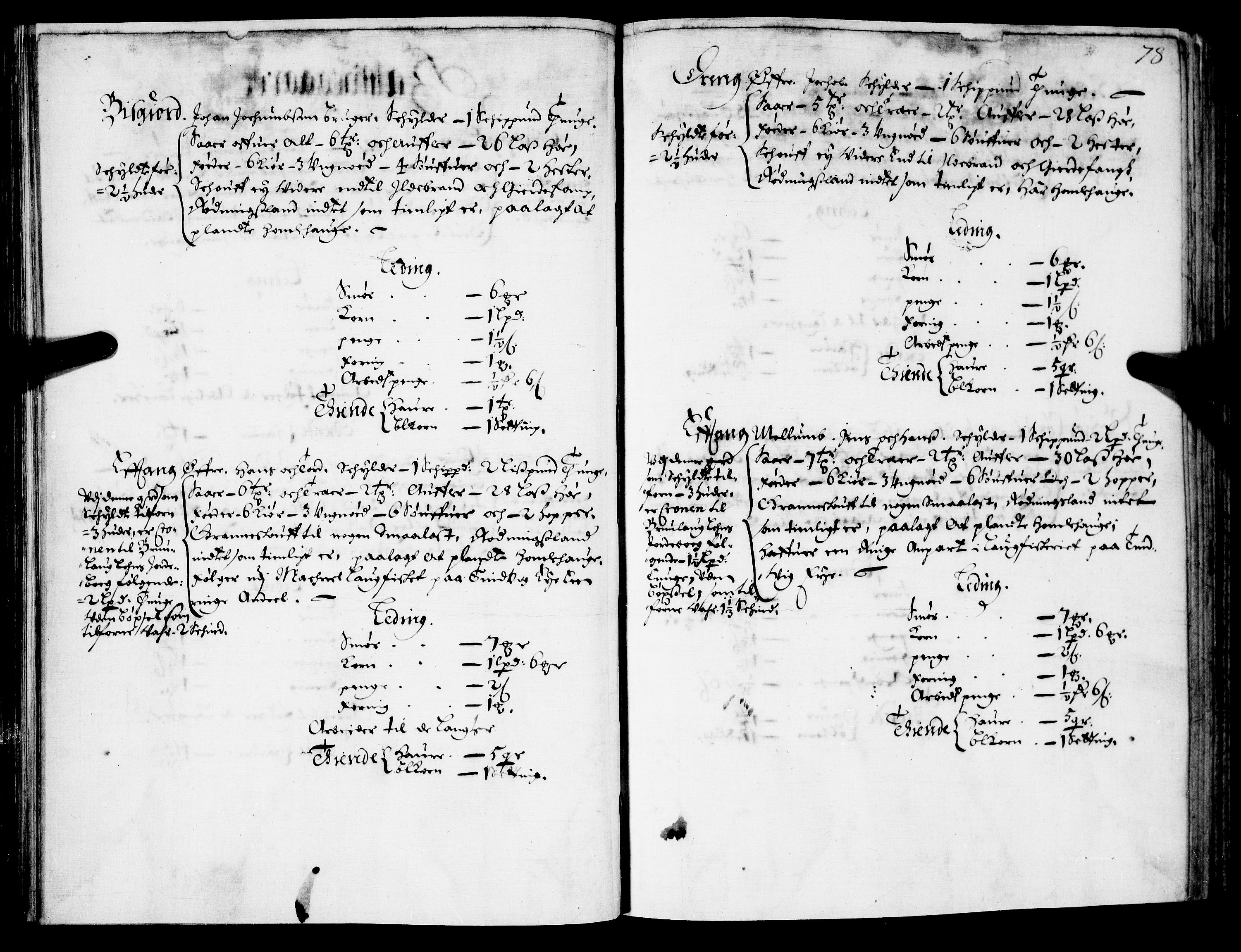 Rentekammeret inntil 1814, Realistisk ordnet avdeling, AV/RA-EA-4070/N/Nb/Nba/L0021: Brunla len, 1667, s. 77b-78a