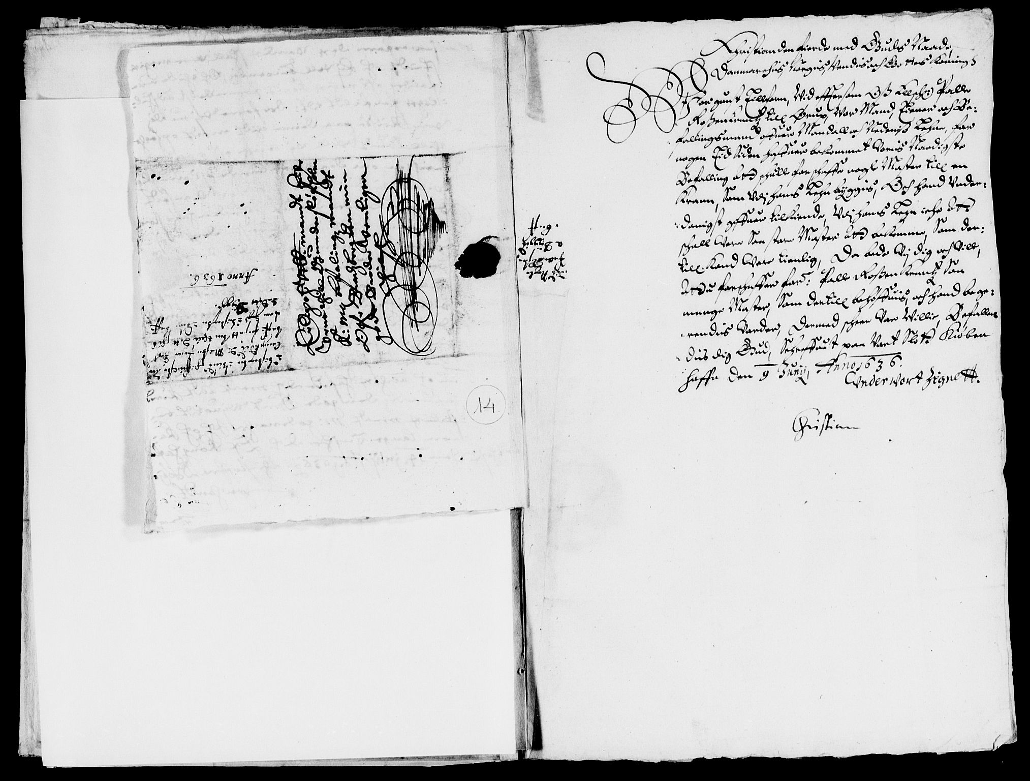 Rentekammeret inntil 1814, Reviderte regnskaper, Lensregnskaper, AV/RA-EA-5023/R/Rb/Rbp/L0018: Bratsberg len, 1634-1636