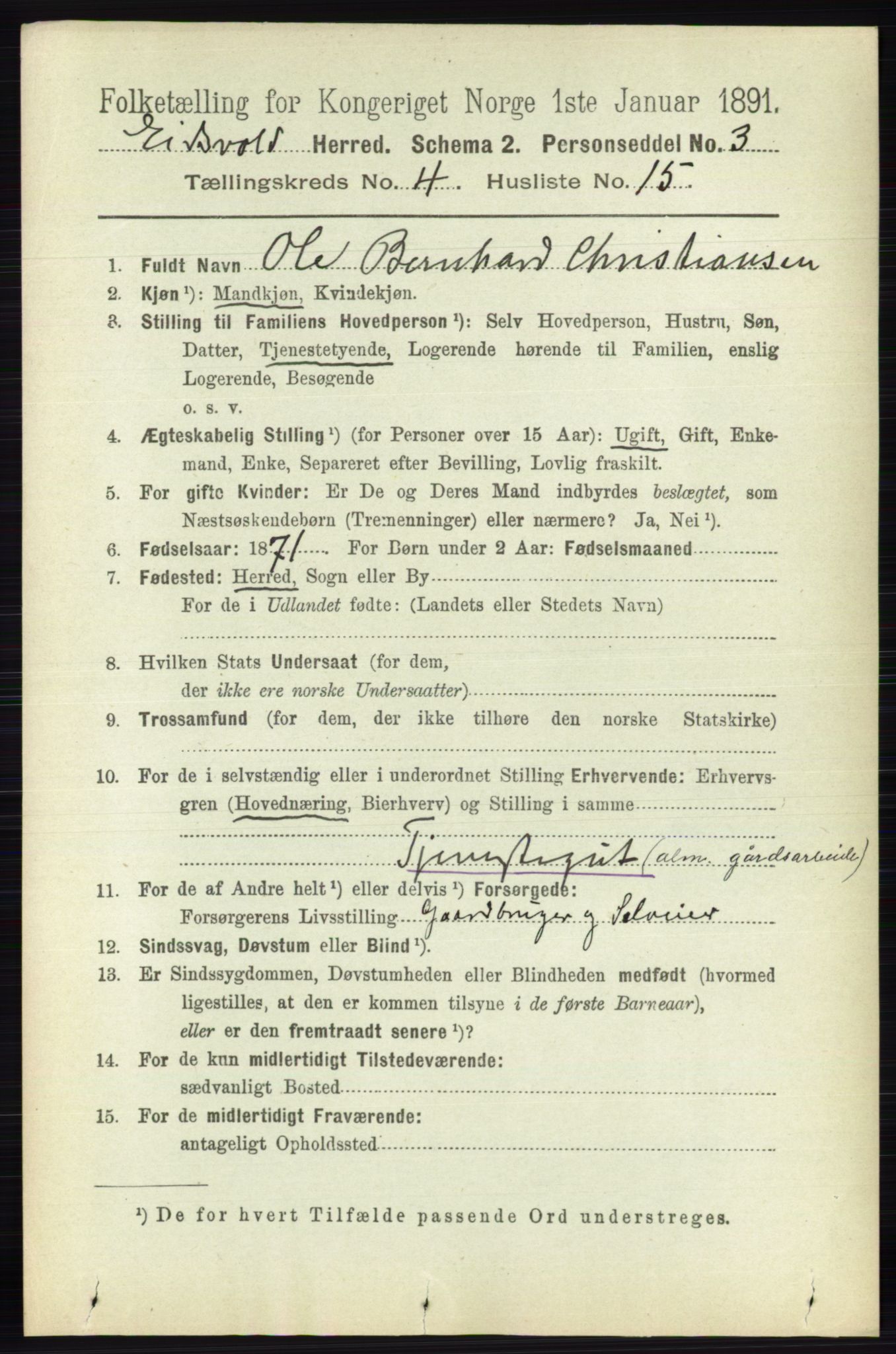 RA, Folketelling 1891 for 0237 Eidsvoll herred, 1891, s. 2212