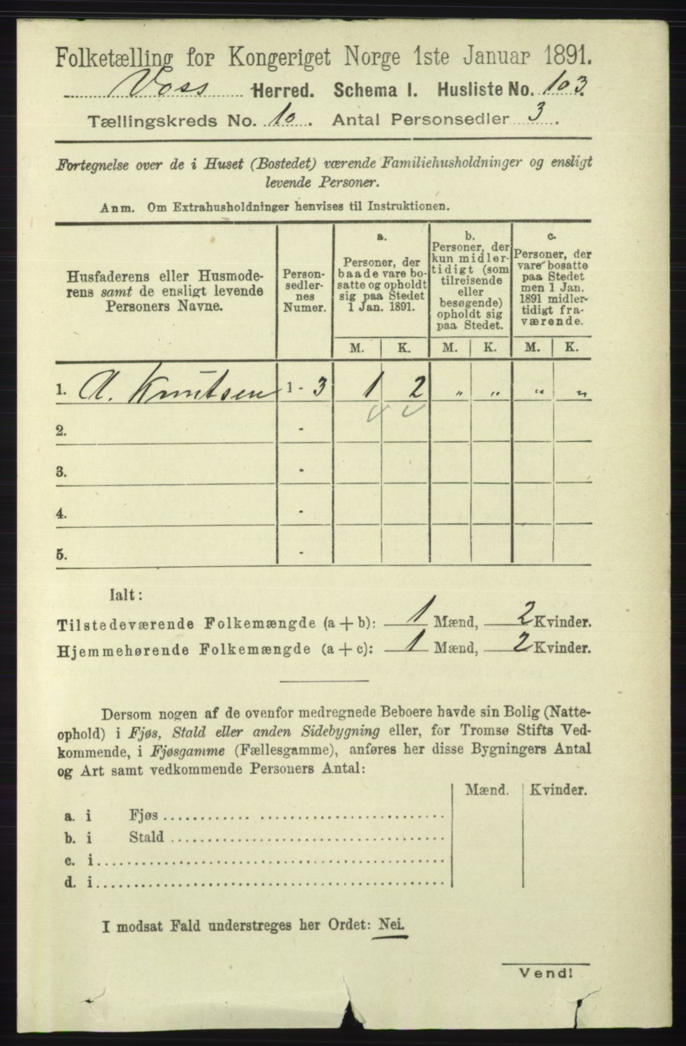 RA, Folketelling 1891 for 1235 Voss herred, 1891, s. 5207