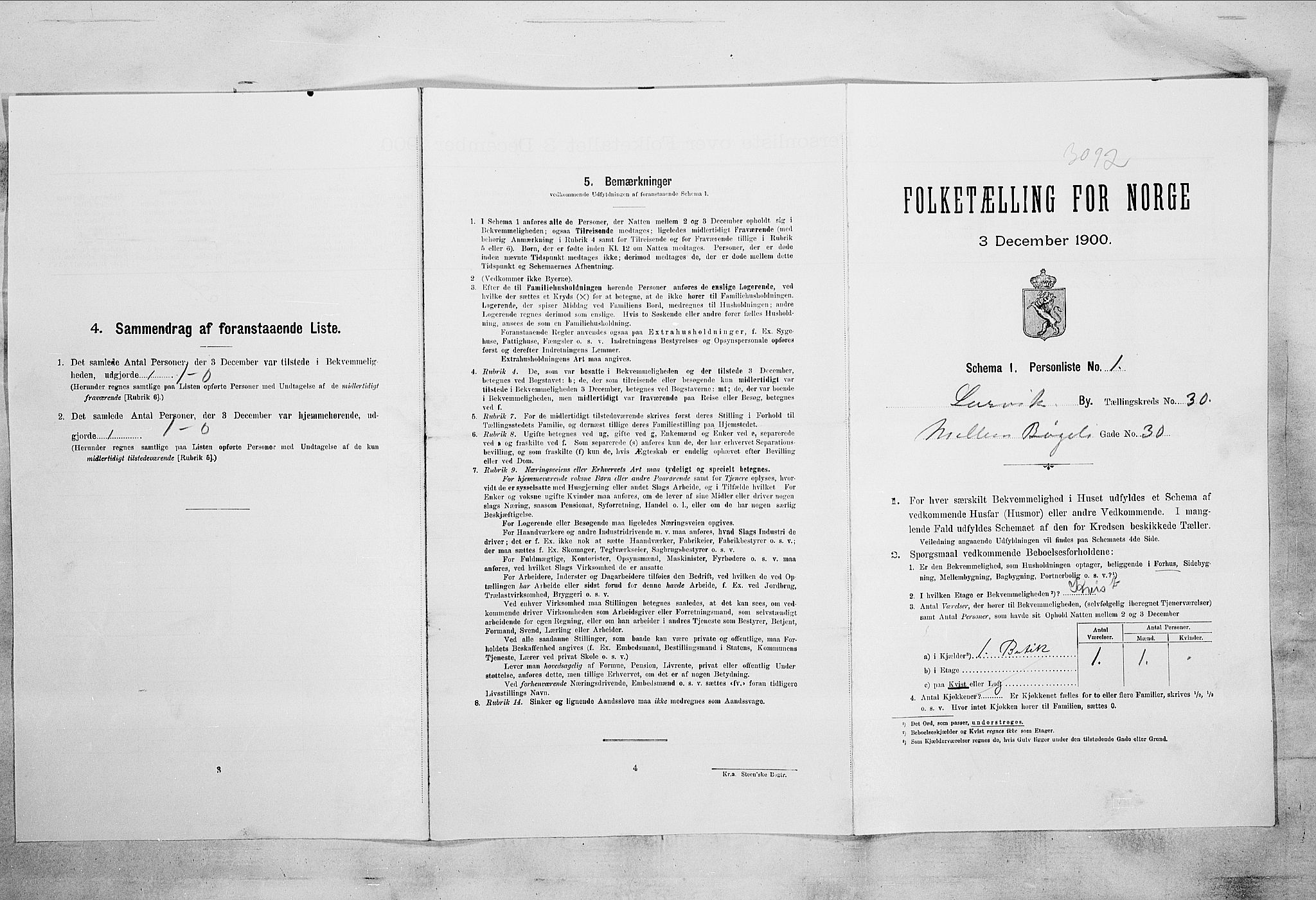 RA, Folketelling 1900 for 0707 Larvik kjøpstad, 1900, s. 3375