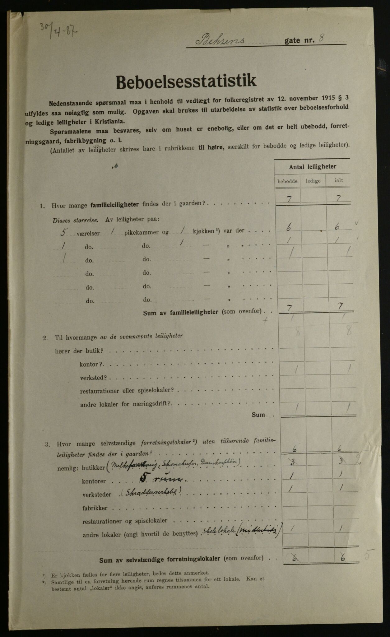 OBA, Kommunal folketelling 1.12.1923 for Kristiania, 1923, s. 4106