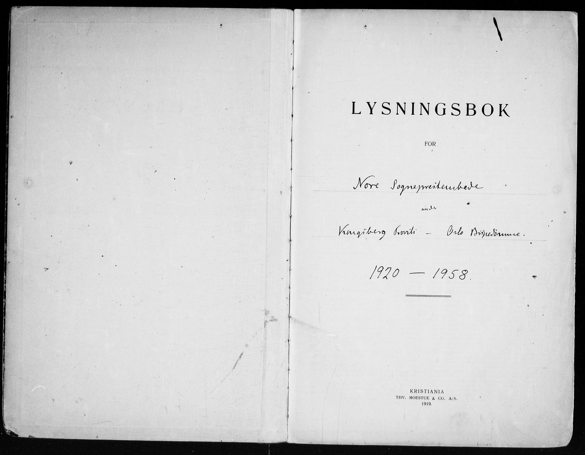 Nore kirkebøker, SAKO/A-238/H/Ha/L0001: Lysningsprotokoll nr. 1, 1920-1958