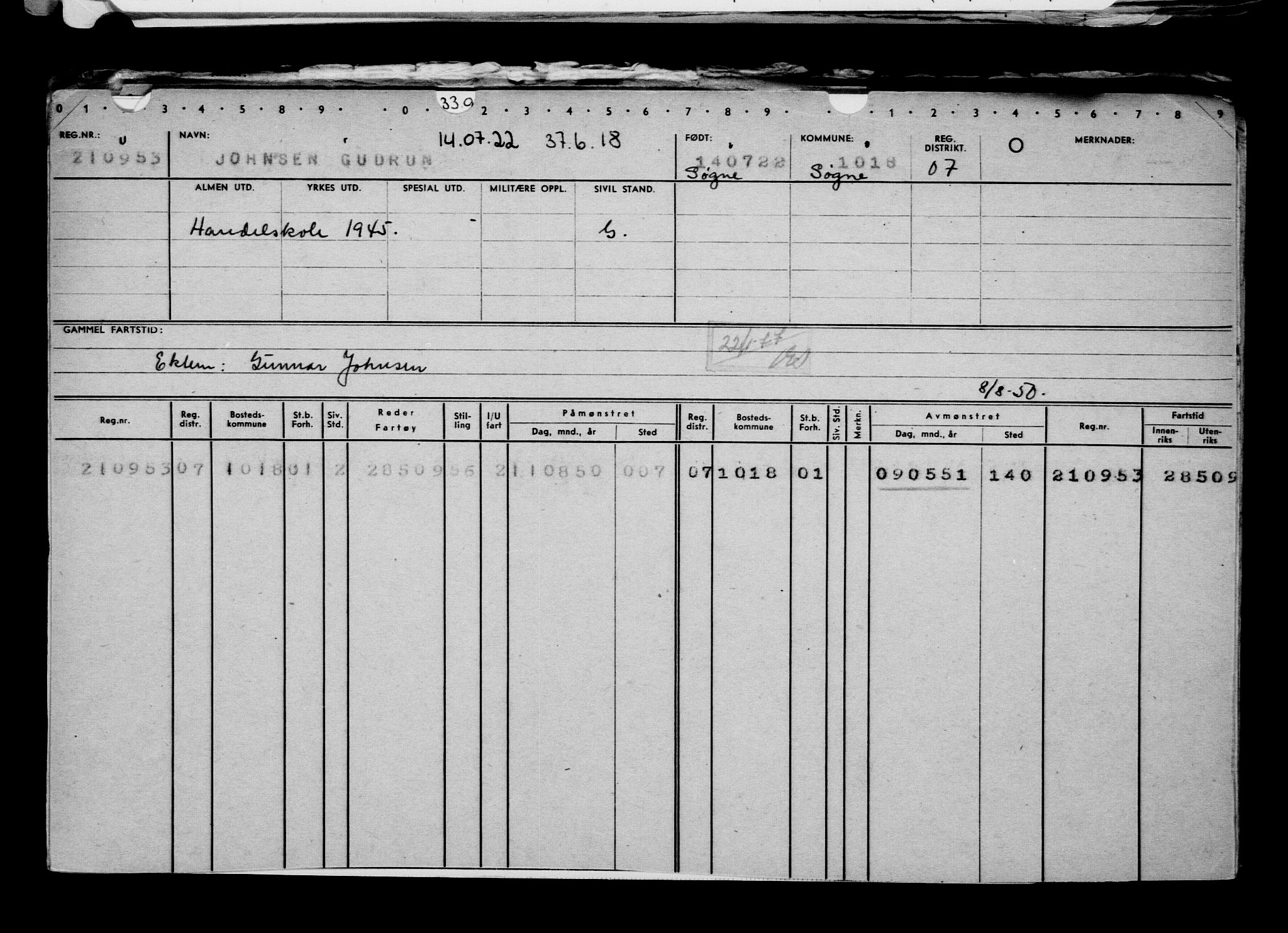 Direktoratet for sjømenn, AV/RA-S-3545/G/Gb/L0208: Hovedkort, 1922, s. 488