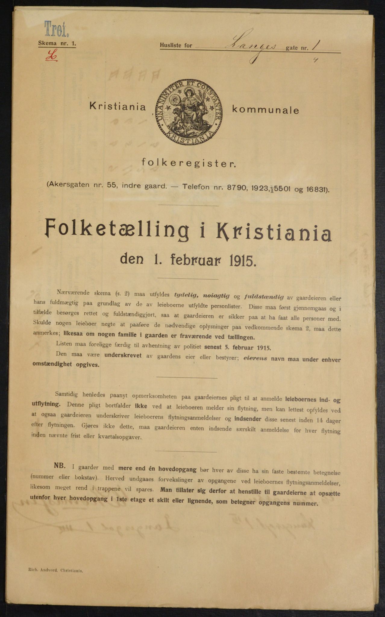 OBA, Kommunal folketelling 1.2.1915 for Kristiania, 1915, s. 55800