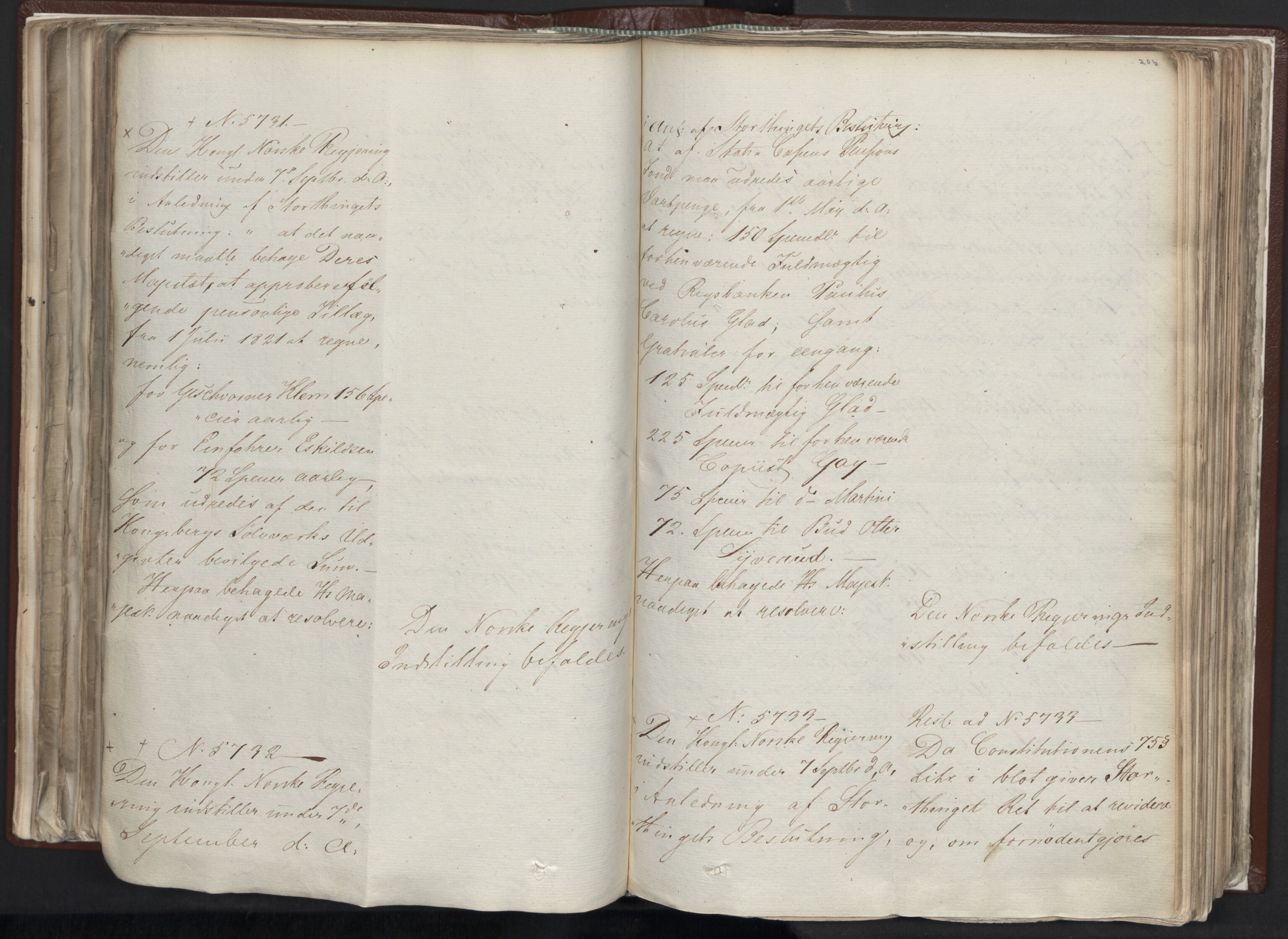 Statsrådssekretariatet, AV/RA-S-1001/A/Ab/L0012: Kgl. res. nr. 5679-6008 II, 1821, s. 205b-206a