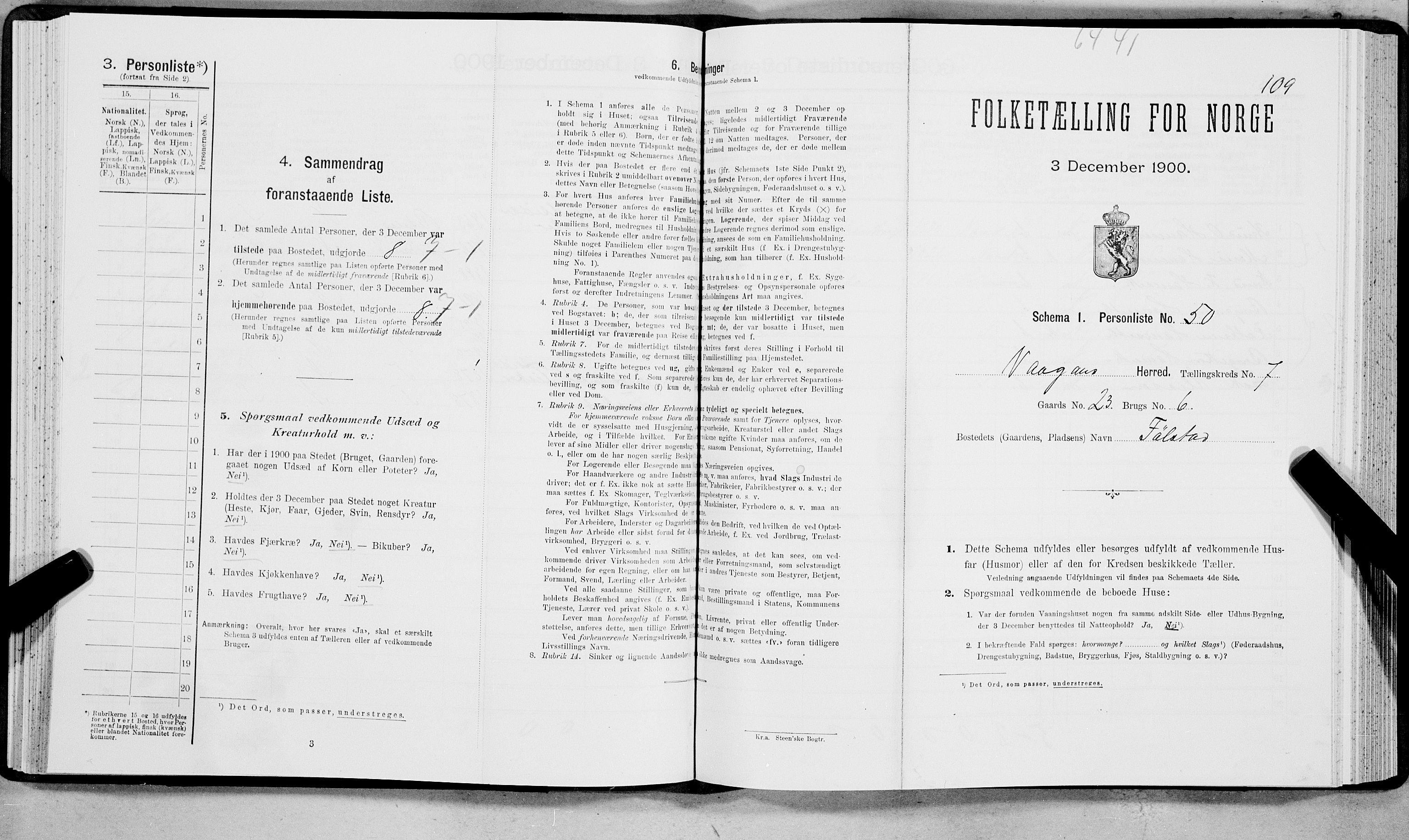SAT, Folketelling 1900 for 1865 Vågan herred, 1900, s. 997