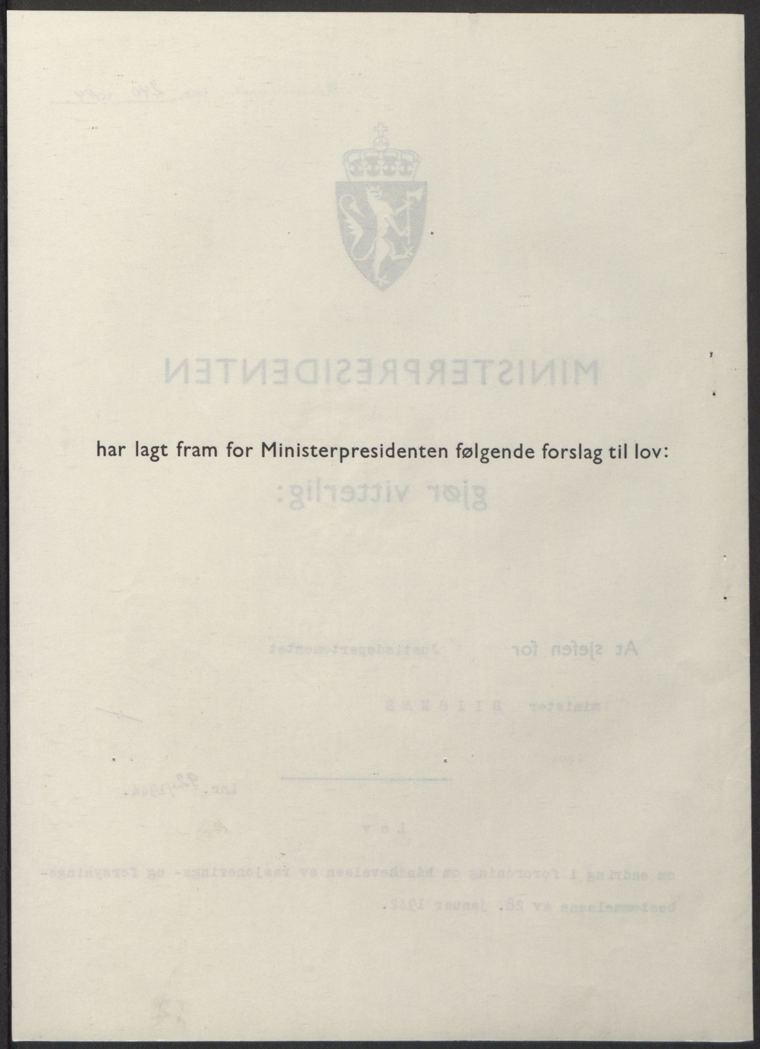NS-administrasjonen 1940-1945 (Statsrådsekretariatet, de kommisariske statsråder mm), RA/S-4279/D/Db/L0100: Lover, 1944, s. 438