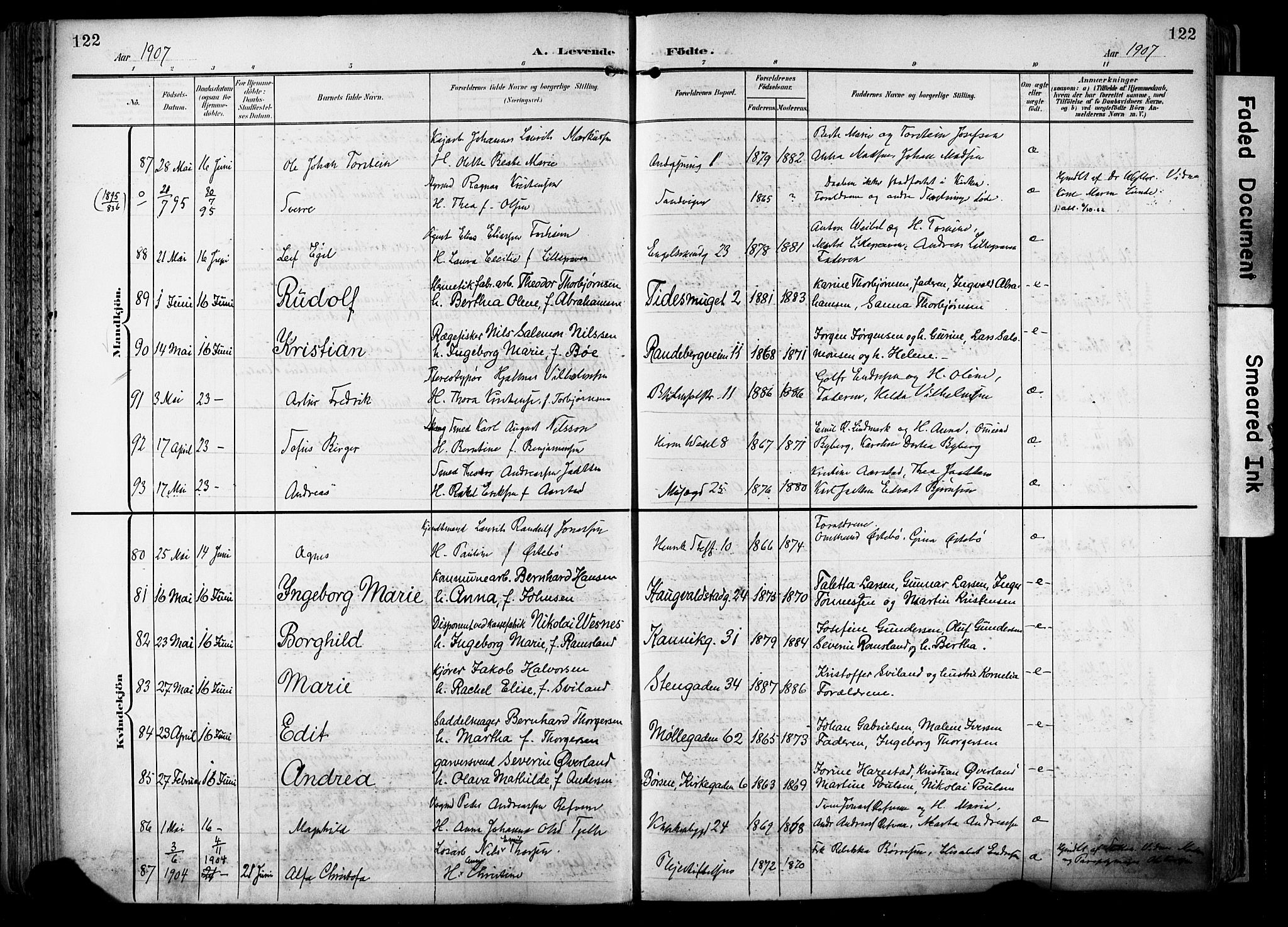 Domkirken sokneprestkontor, AV/SAST-A-101812/001/30/30BA/L0033: Ministerialbok nr. A 32, 1903-1915, s. 122
