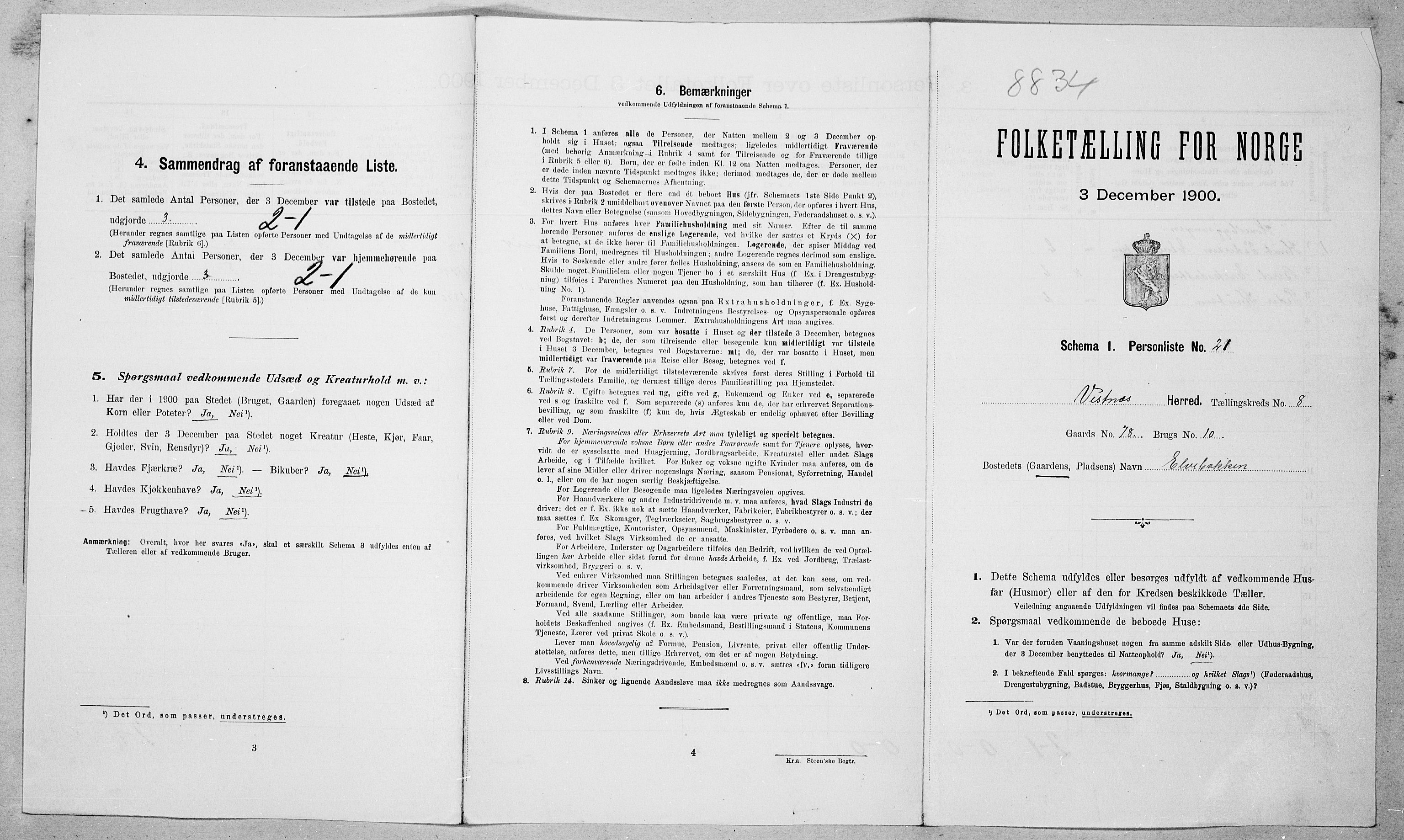 SAT, Folketelling 1900 for 1535 Vestnes herred, 1900, s. 826