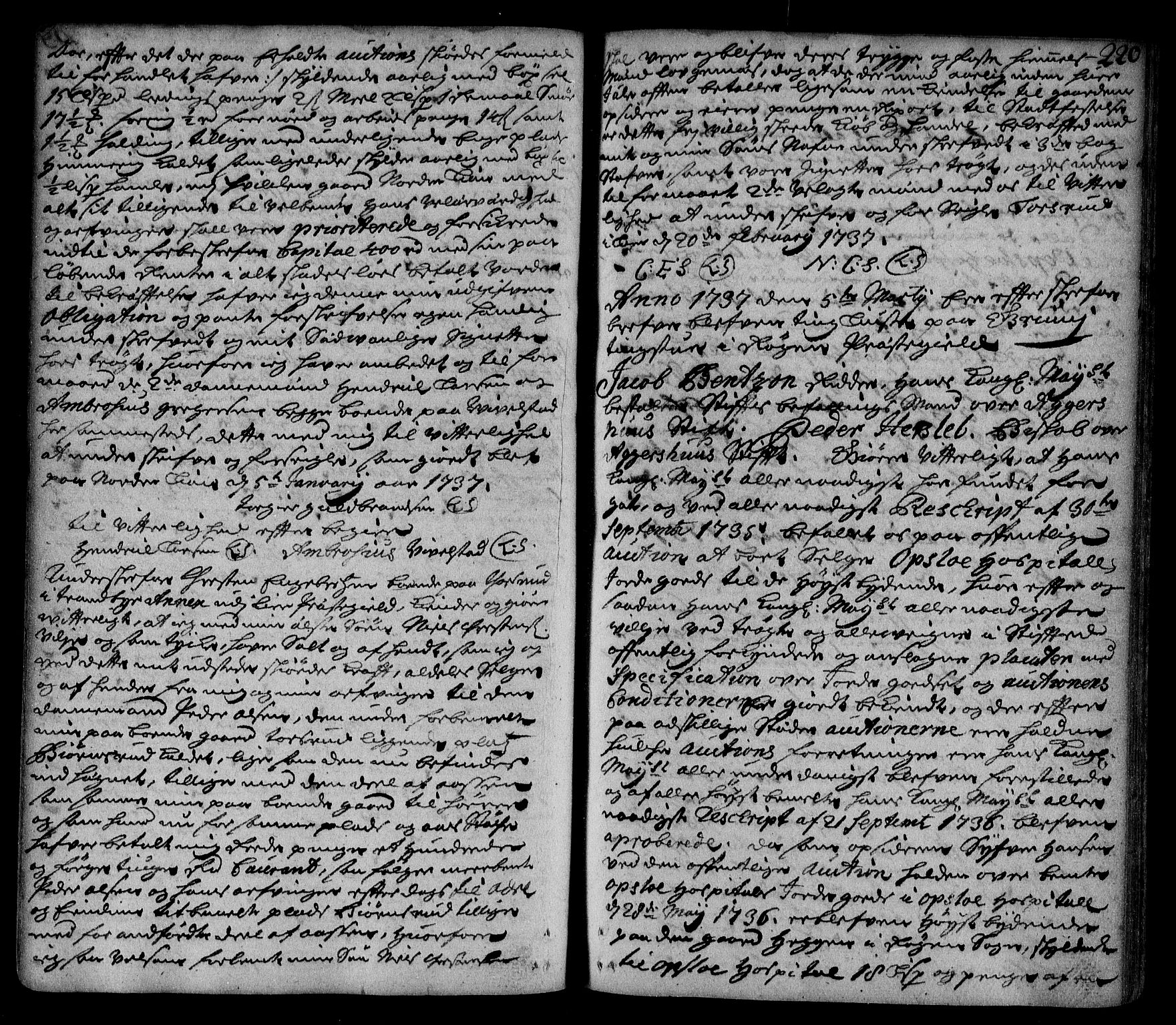 Lier, Røyken og Hurum sorenskriveri, SAKO/A-89/G/Ga/Gaa/L0002: Pantebok nr. II, 1725-1755, s. 220