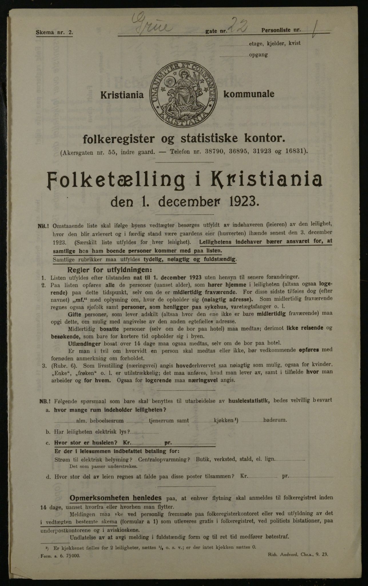 OBA, Kommunal folketelling 1.12.1923 for Kristiania, 1923, s. 34488