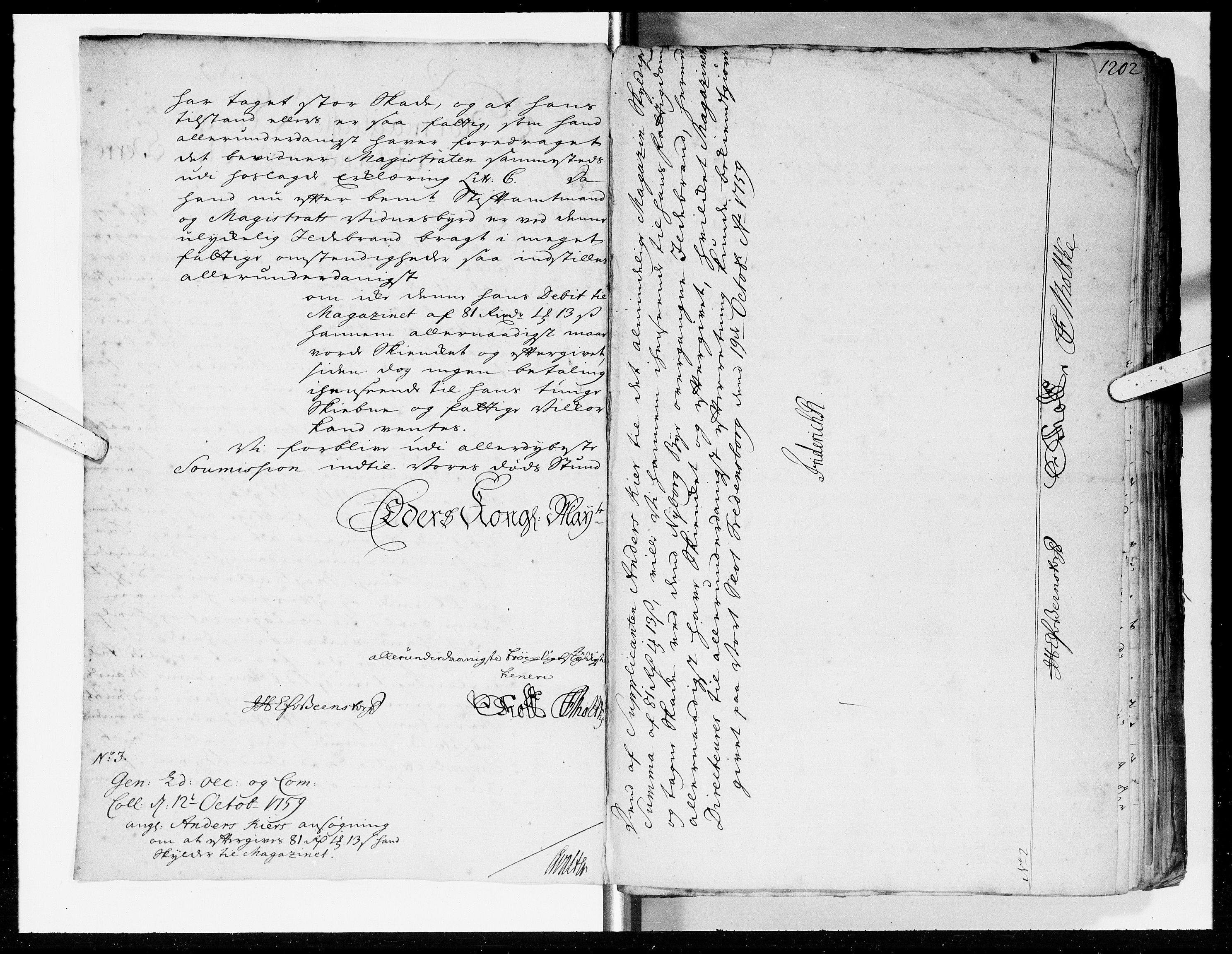 Kommercekollegiet, Dansk-Norske Sekretariat (1736-1771) / Kommercedeputationen (1771-1773), DRA/A-0002/-/011: Forestillinger, 1758-1763