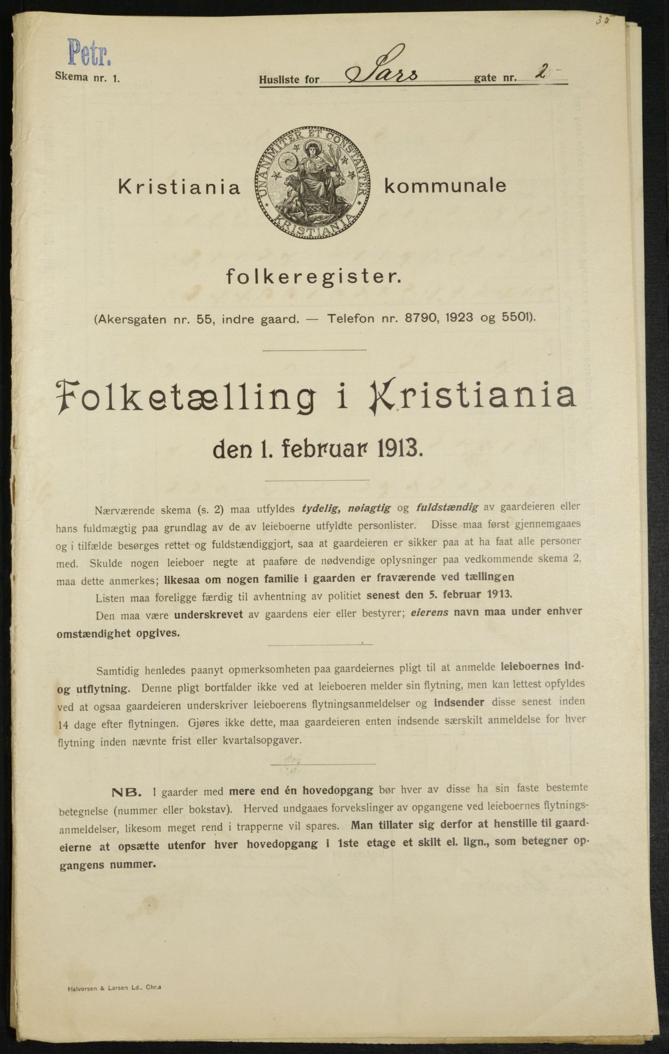 OBA, Kommunal folketelling 1.2.1913 for Kristiania, 1913, s. 89204