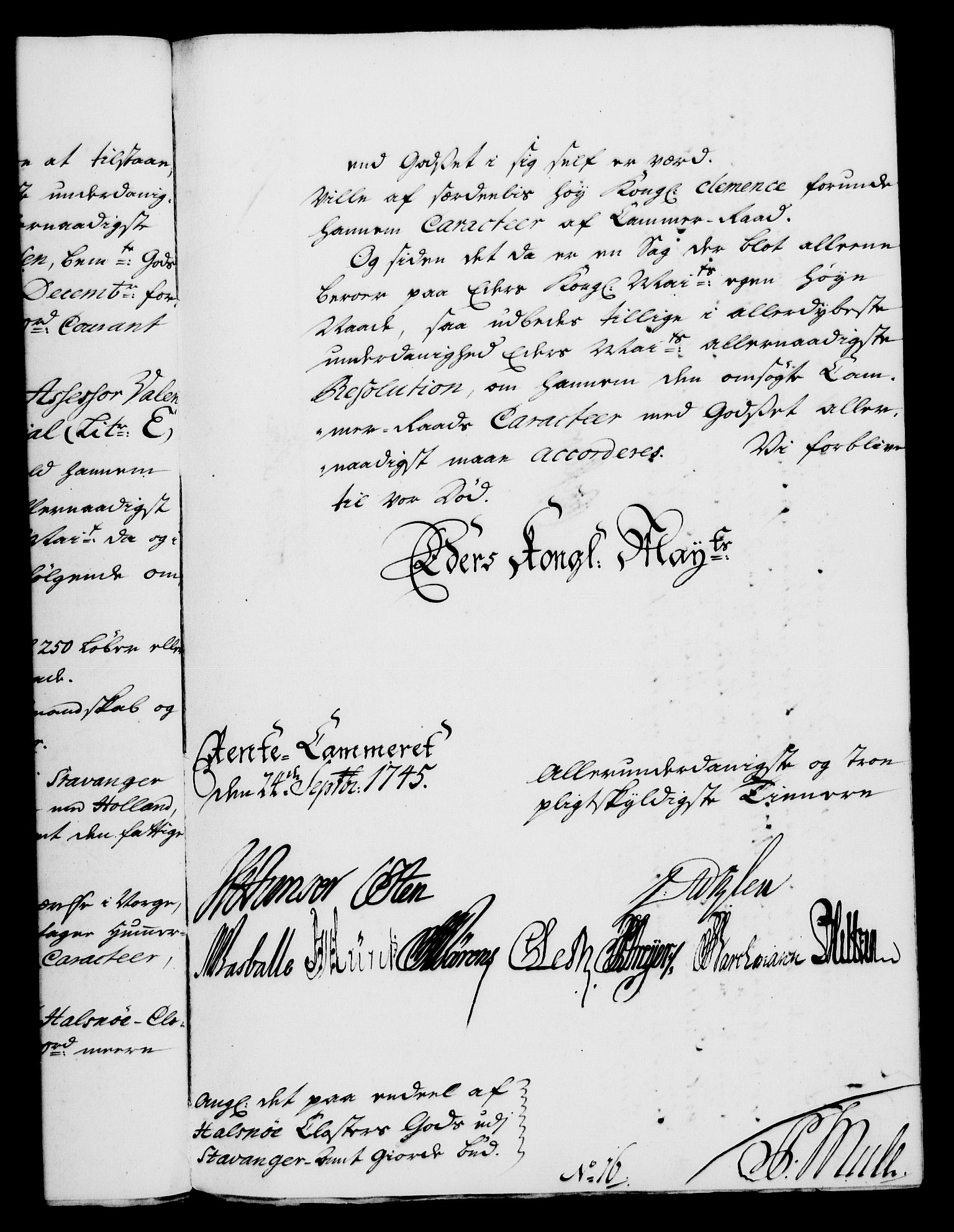 Rentekammeret, Kammerkanselliet, RA/EA-3111/G/Gf/Gfa/L0028: Norsk relasjons- og resolusjonsprotokoll (merket RK 52.28), 1745-1746, s. 383