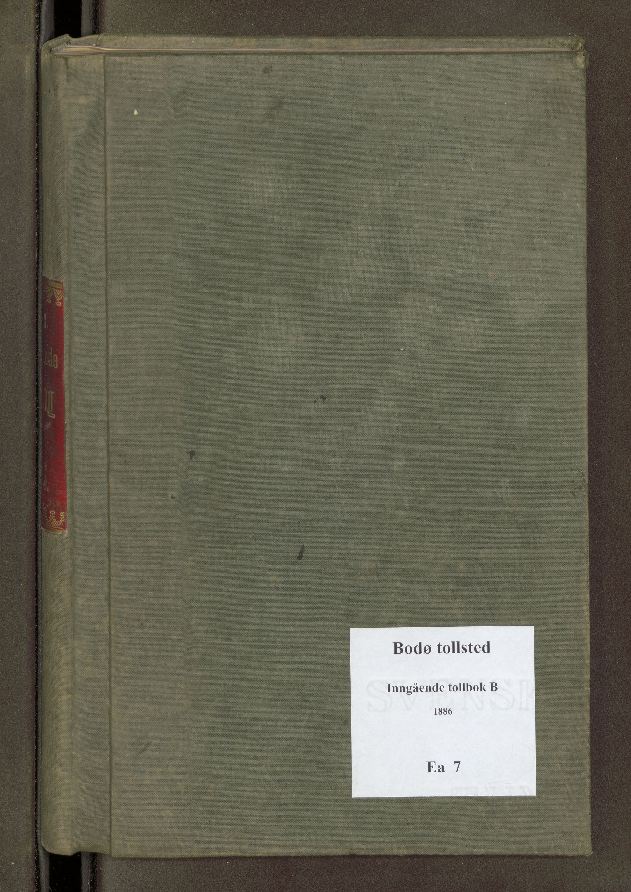 Bodø tollsted, AV/SAT-A-2008/1/E/Ea/L0007: Inngående tollbok B, 1886