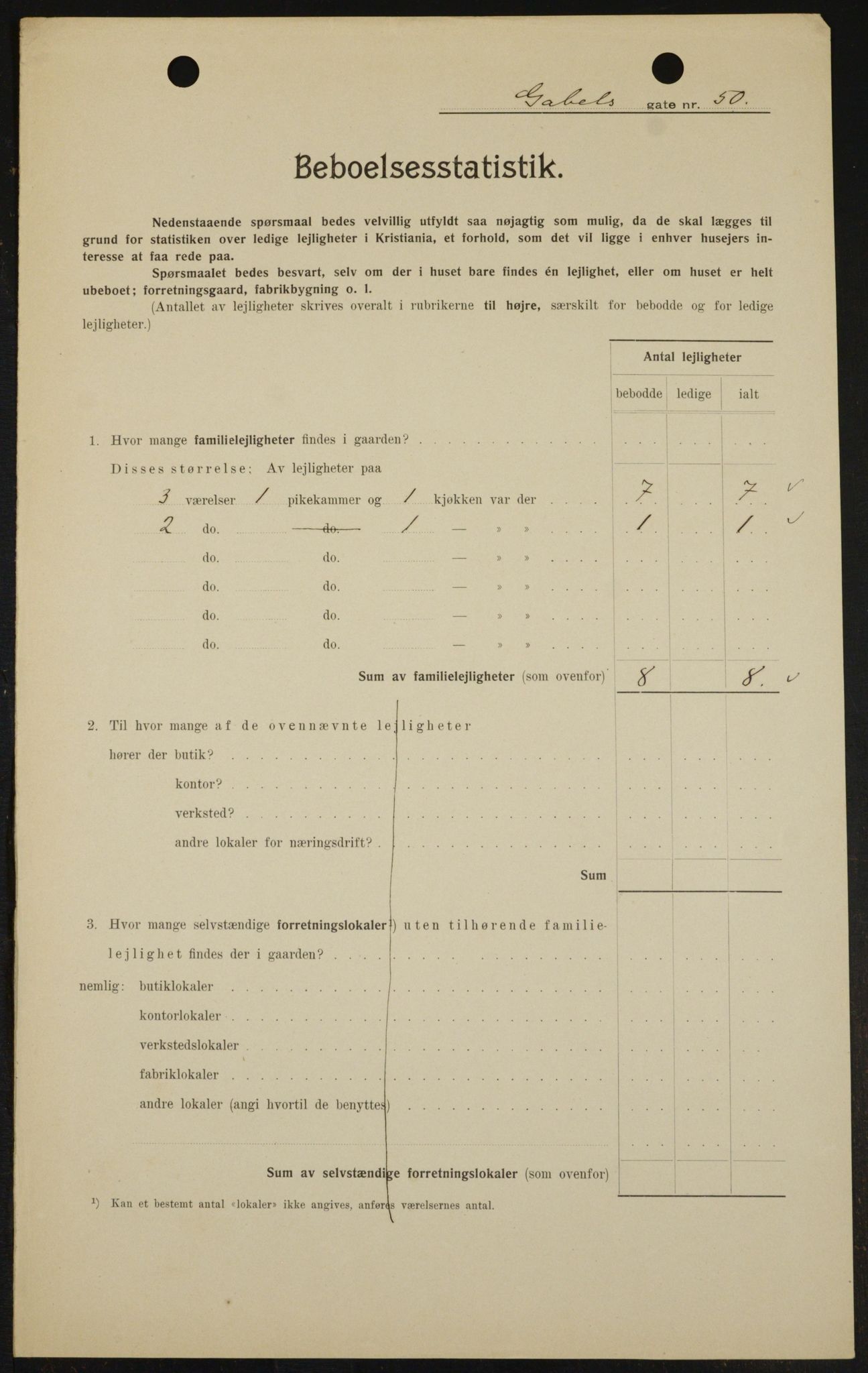 OBA, Kommunal folketelling 1.2.1909 for Kristiania kjøpstad, 1909, s. 26130