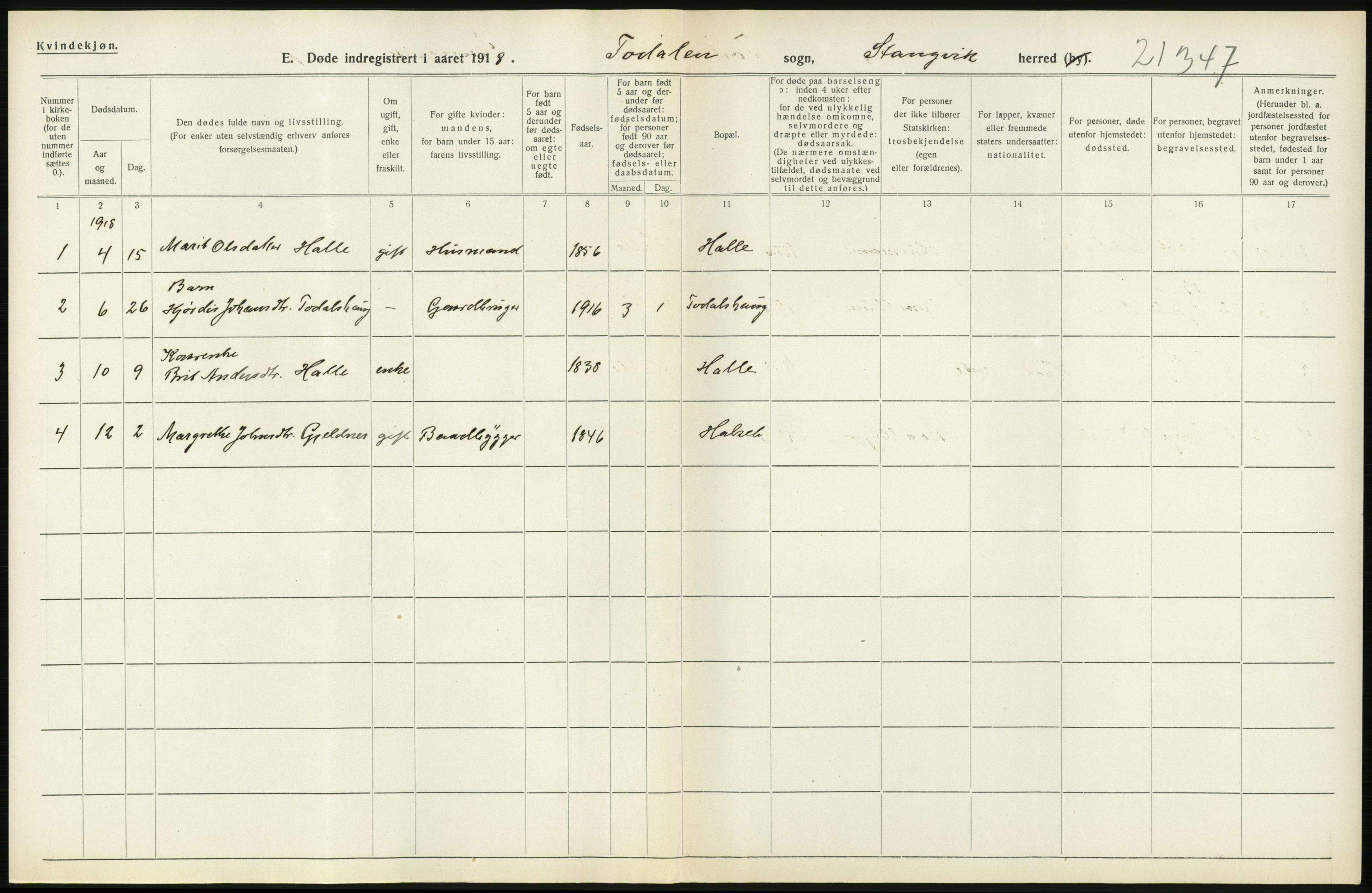 Statistisk sentralbyrå, Sosiodemografiske emner, Befolkning, AV/RA-S-2228/D/Df/Dfb/Dfbh/L0045: Møre fylke: Døde. Bygder og byer., 1918, s. 246