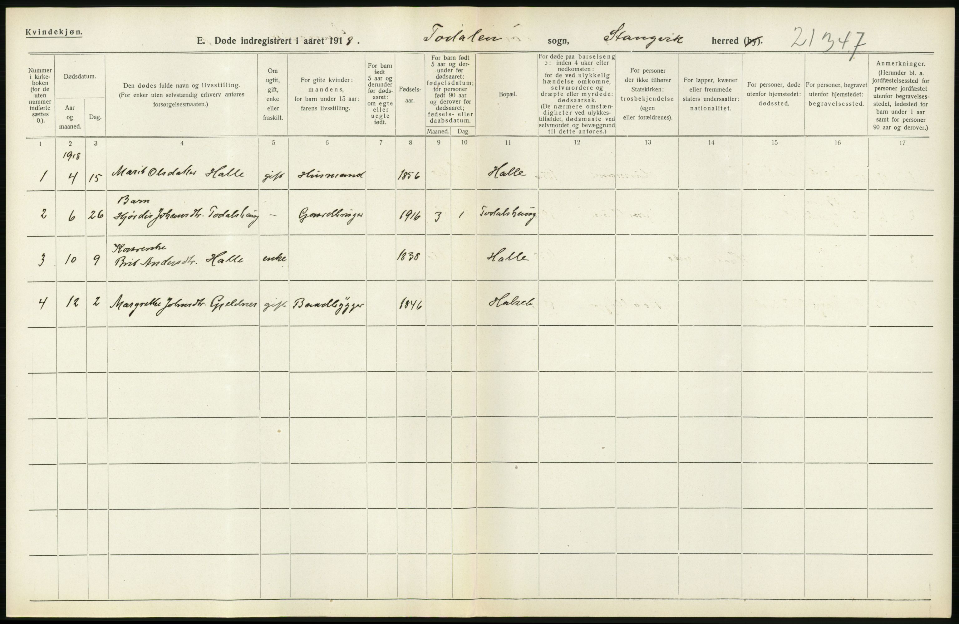 Statistisk sentralbyrå, Sosiodemografiske emner, Befolkning, RA/S-2228/D/Df/Dfb/Dfbh/L0045: Møre fylke: Døde. Bygder og byer., 1918, s. 246