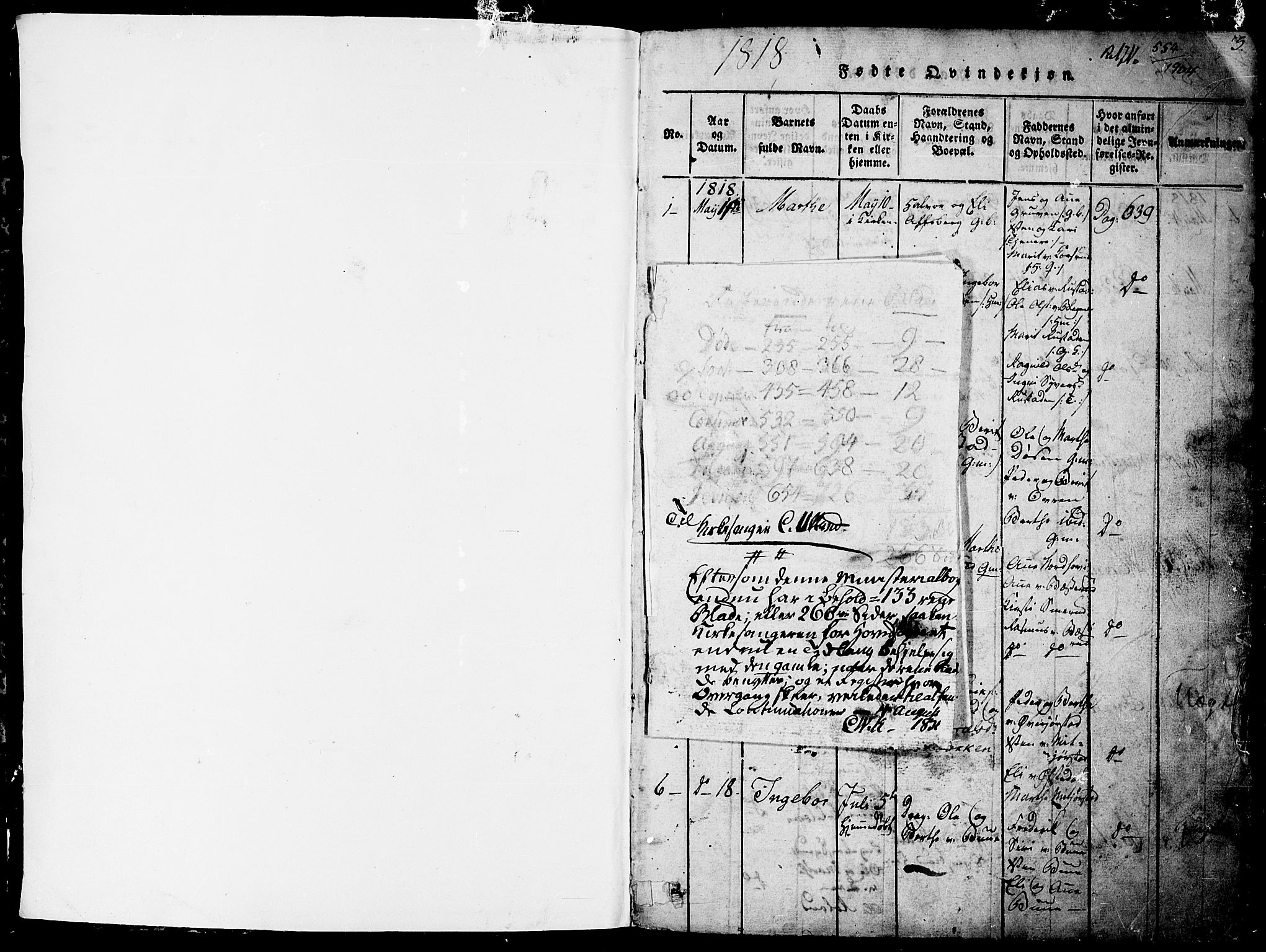 Fåberg prestekontor, AV/SAH-PREST-086/H/Ha/Hab/L0004: Klokkerbok nr. 4, 1818-1837, s. 0-1
