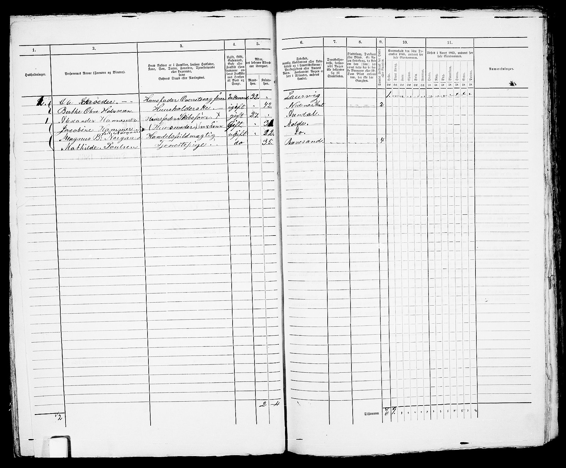 RA, Folketelling 1865 for 0903P Arendal prestegjeld, 1865, s. 26