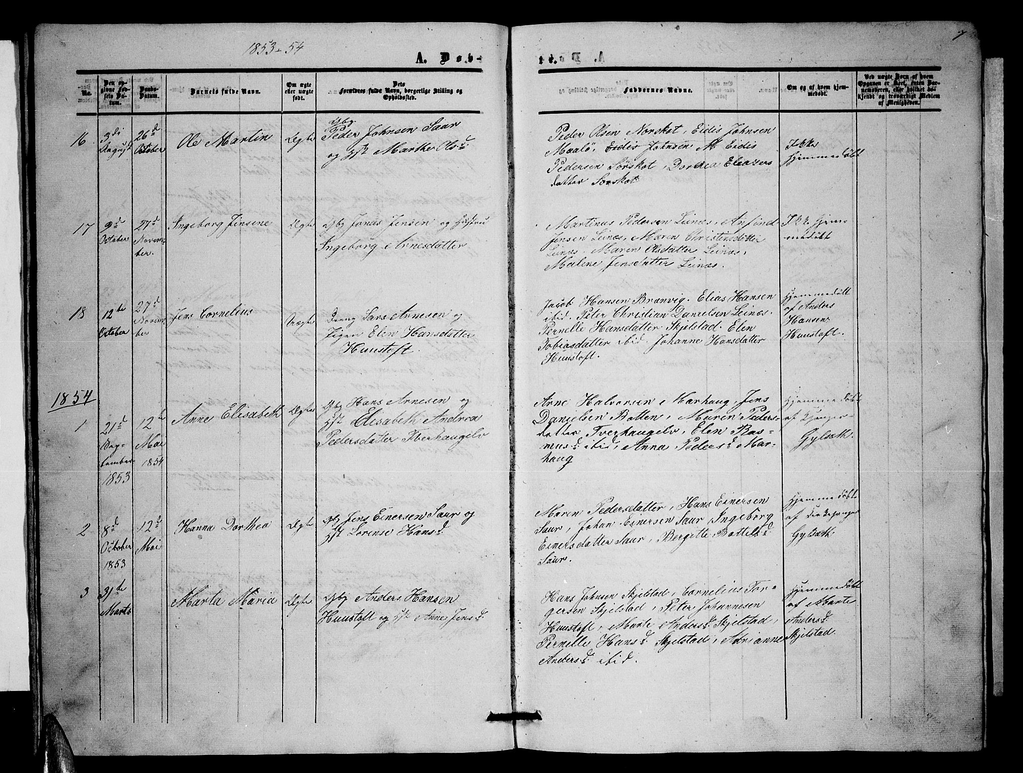 Ministerialprotokoller, klokkerbøker og fødselsregistre - Nordland, AV/SAT-A-1459/857/L0827: Klokkerbok nr. 857C02, 1852-1879, s. 7