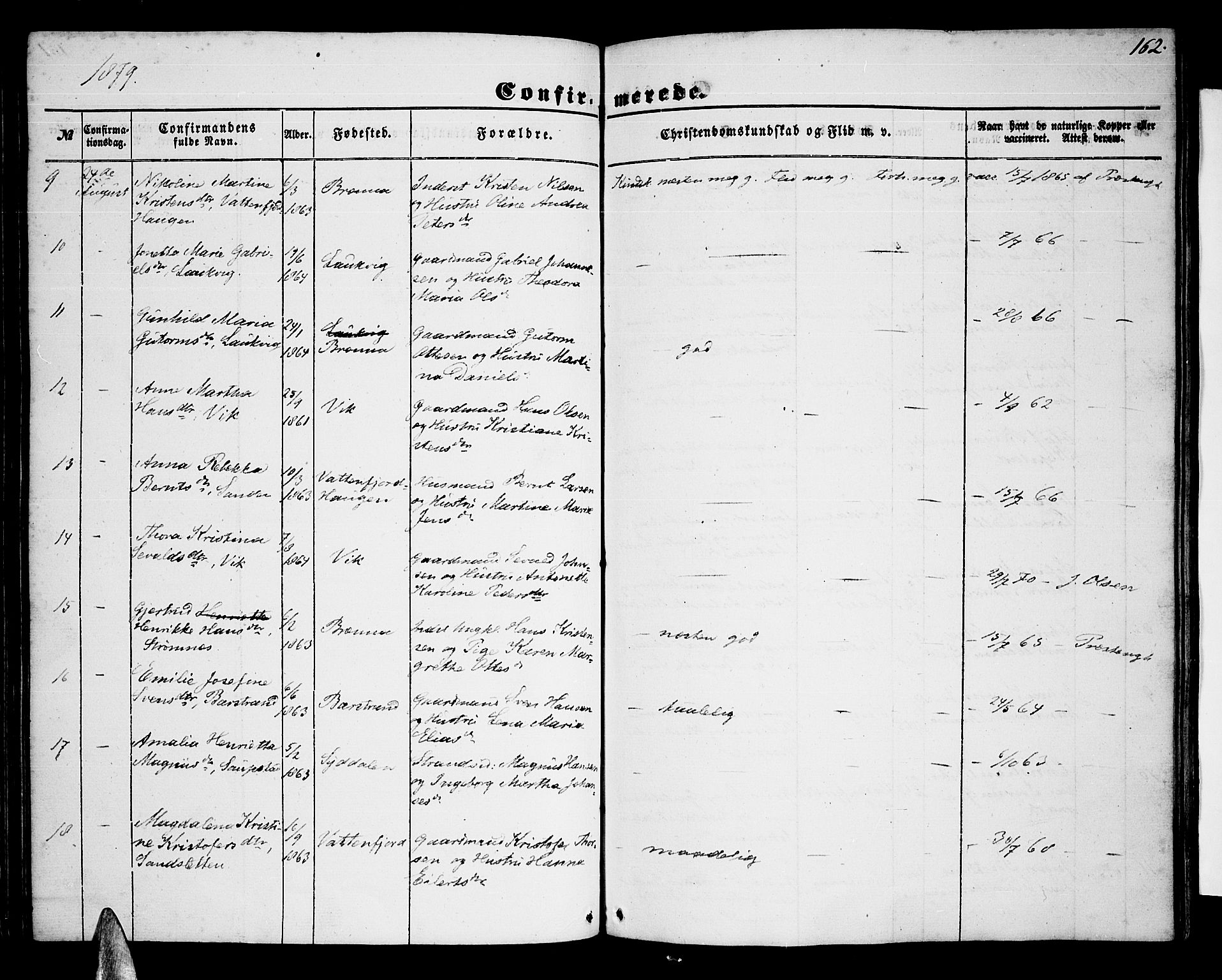 Ministerialprotokoller, klokkerbøker og fødselsregistre - Nordland, AV/SAT-A-1459/876/L1102: Klokkerbok nr. 876C01, 1852-1886, s. 162