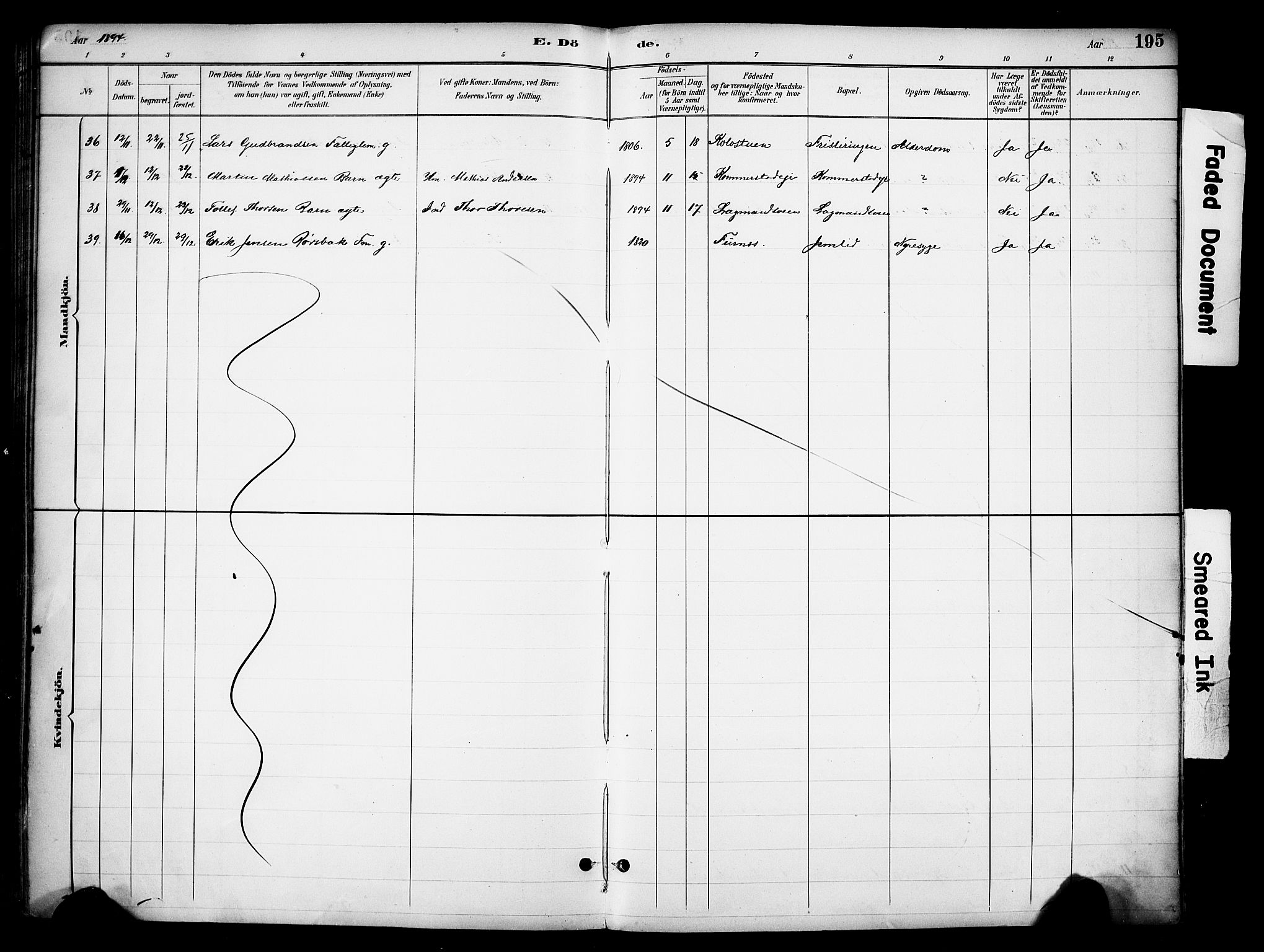 Ringsaker prestekontor, AV/SAH-PREST-014/K/Ka/L0016: Ministerialbok nr. 16, 1891-1904, s. 195