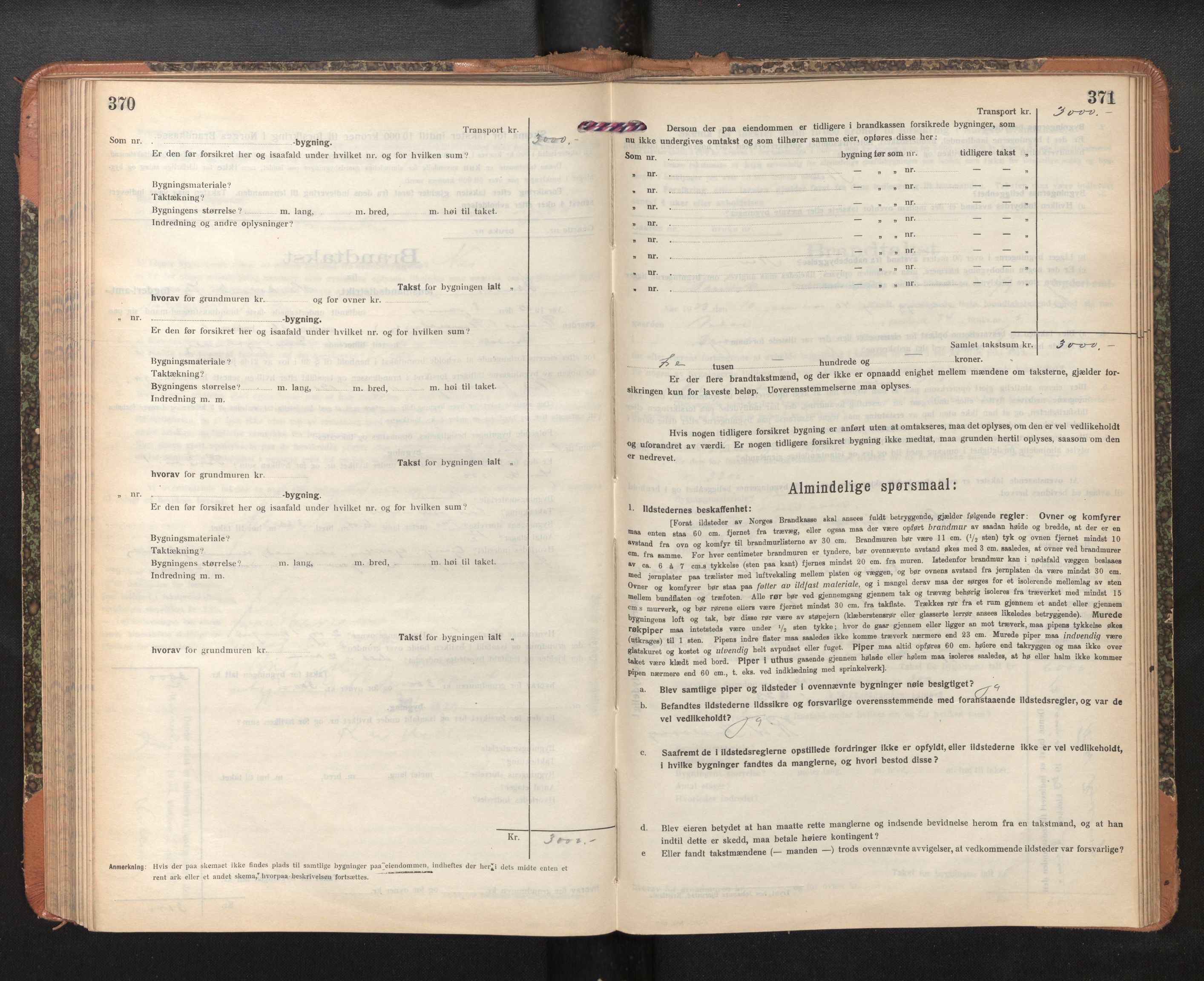 Lensmannen i Bruvik, SAB/A-31301/0012/L0009: Branntakstprotokoll, skjematakst, 1918-1925, s. 370-371